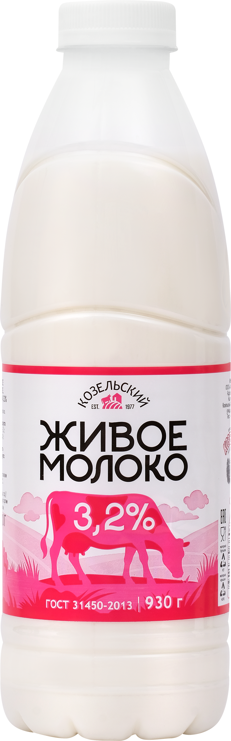 Изображение товара Пастеризованное молоко КОЗЕЛЬСКОЕ МОЛОКО 3,2% 930г Россия Изображение товара Пастеризованное молоко КОЗЕЛЬСКОЕ МОЛОКО 3,2% 930г Россия