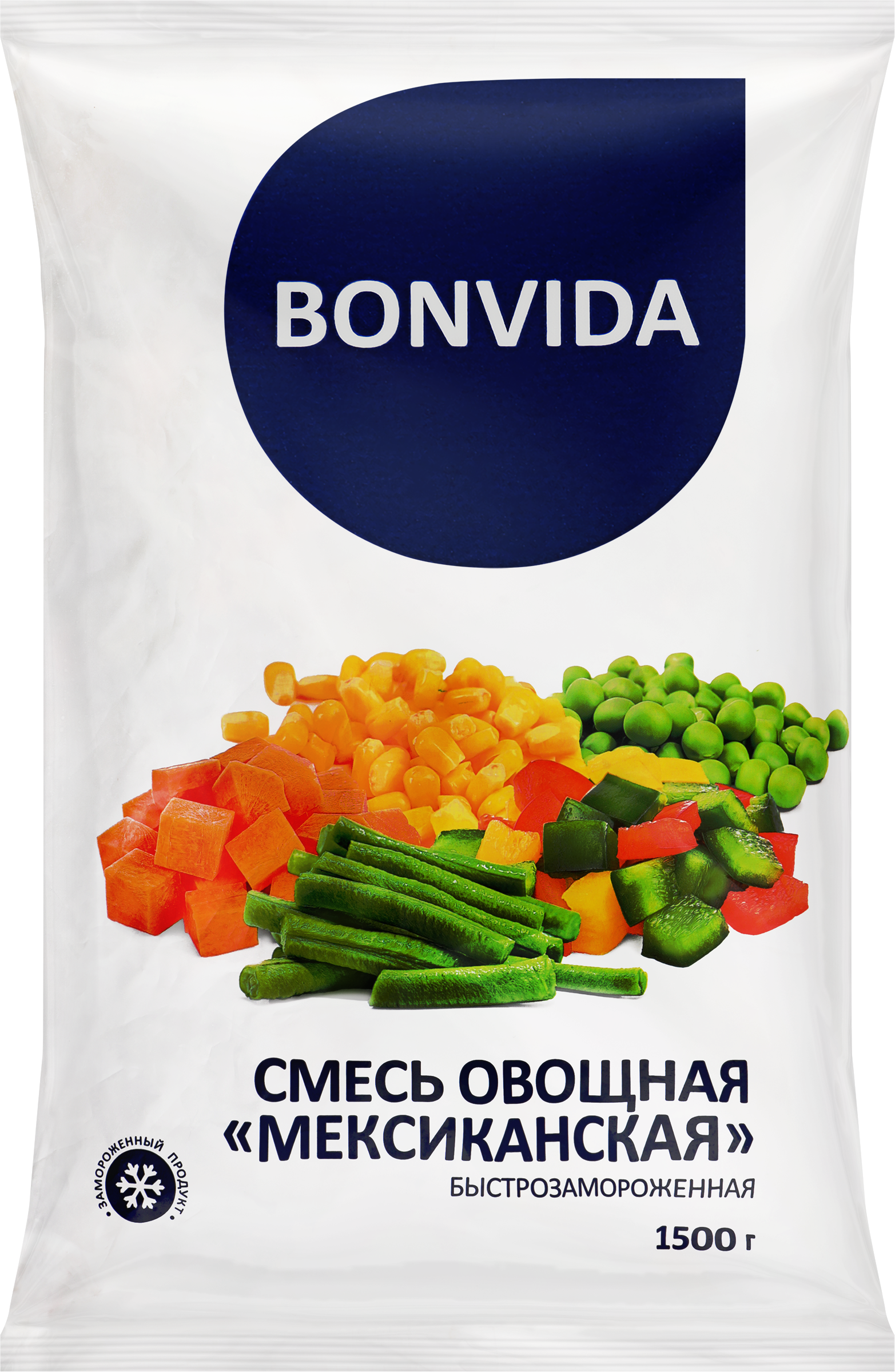 Изображение товара Смесь овощная BONVIDA Мексиканская, 1500г Изображение товара Смесь овощная BONVIDA Мексиканская, 1500г