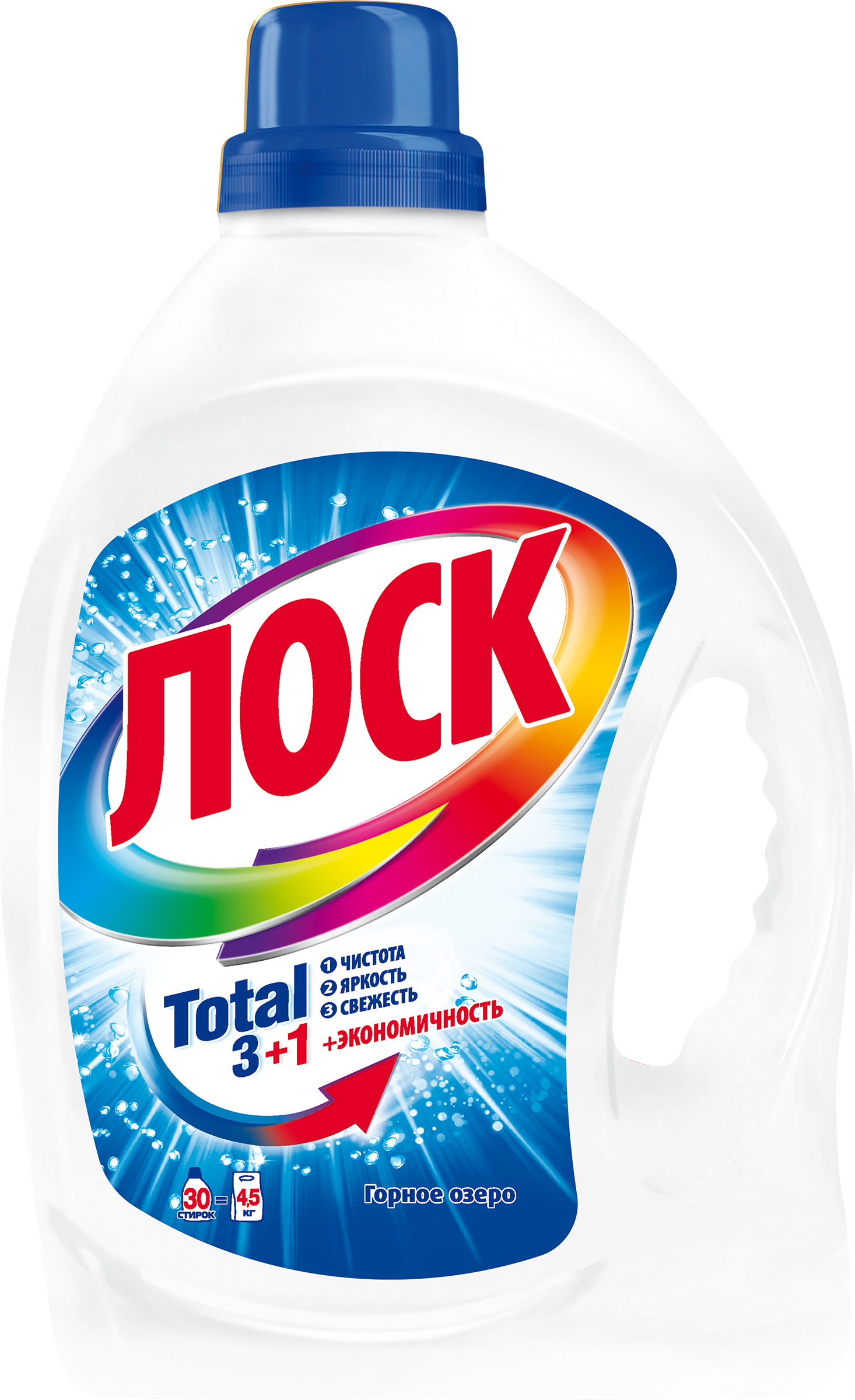 Изображение товара Гель для стирки белого белья ЛОСК Горное Озеро 1.95л, безопасный и эффективный