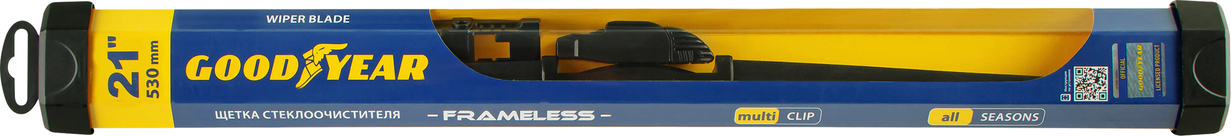 Изображение товара Щетка стеклоочистителя GOODYEAR Frameless, бескаркасная, 21"/53см Арт. GY000421