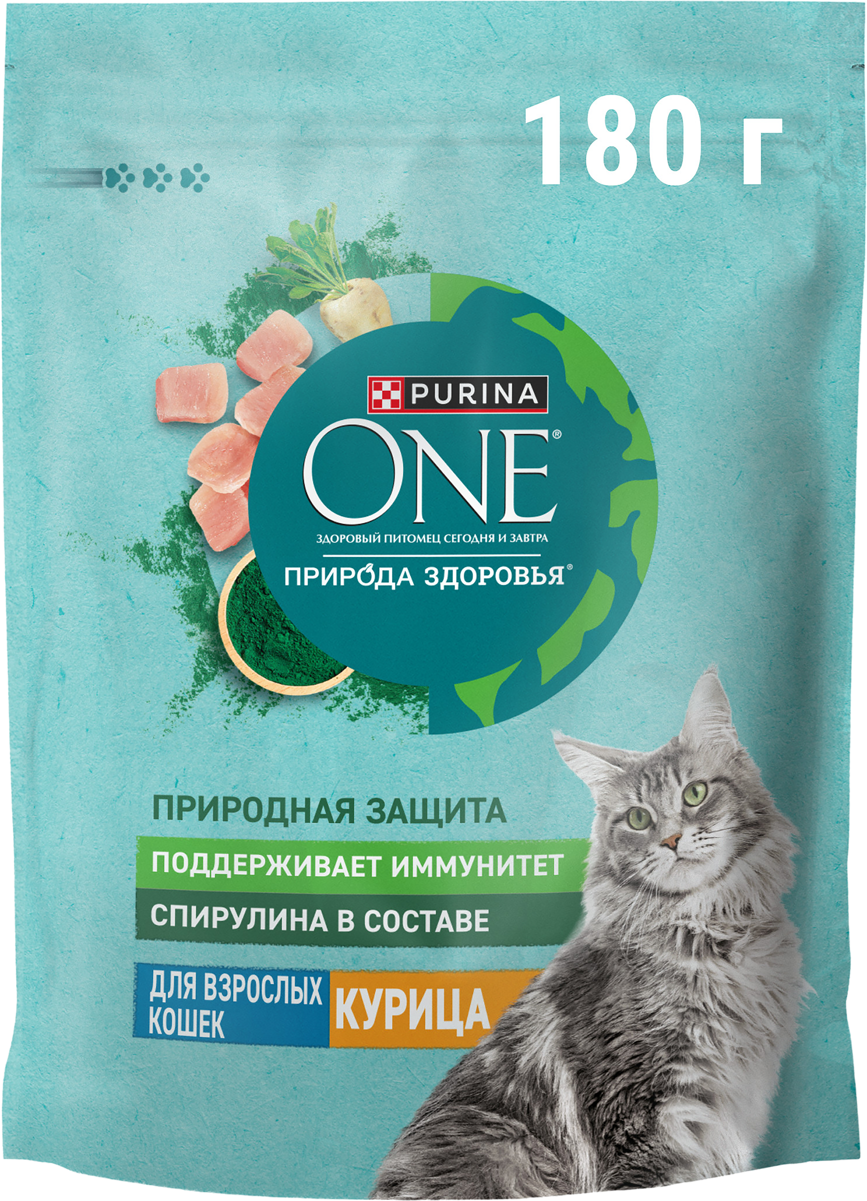 Изображение товара Сухой корм PURINA ONE Природа Здоровья со спирулиной для взрослых кошек Изображение товара Сухой корм PURINA ONE Природа Здоровья со спирулиной для взрослых кошек