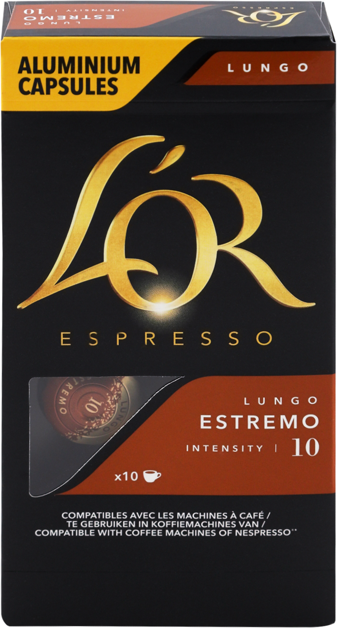 Изображение товара Кофе молотый в капсулах L'OR Espresso Lungo Estremo натуральный жареный, 10кап