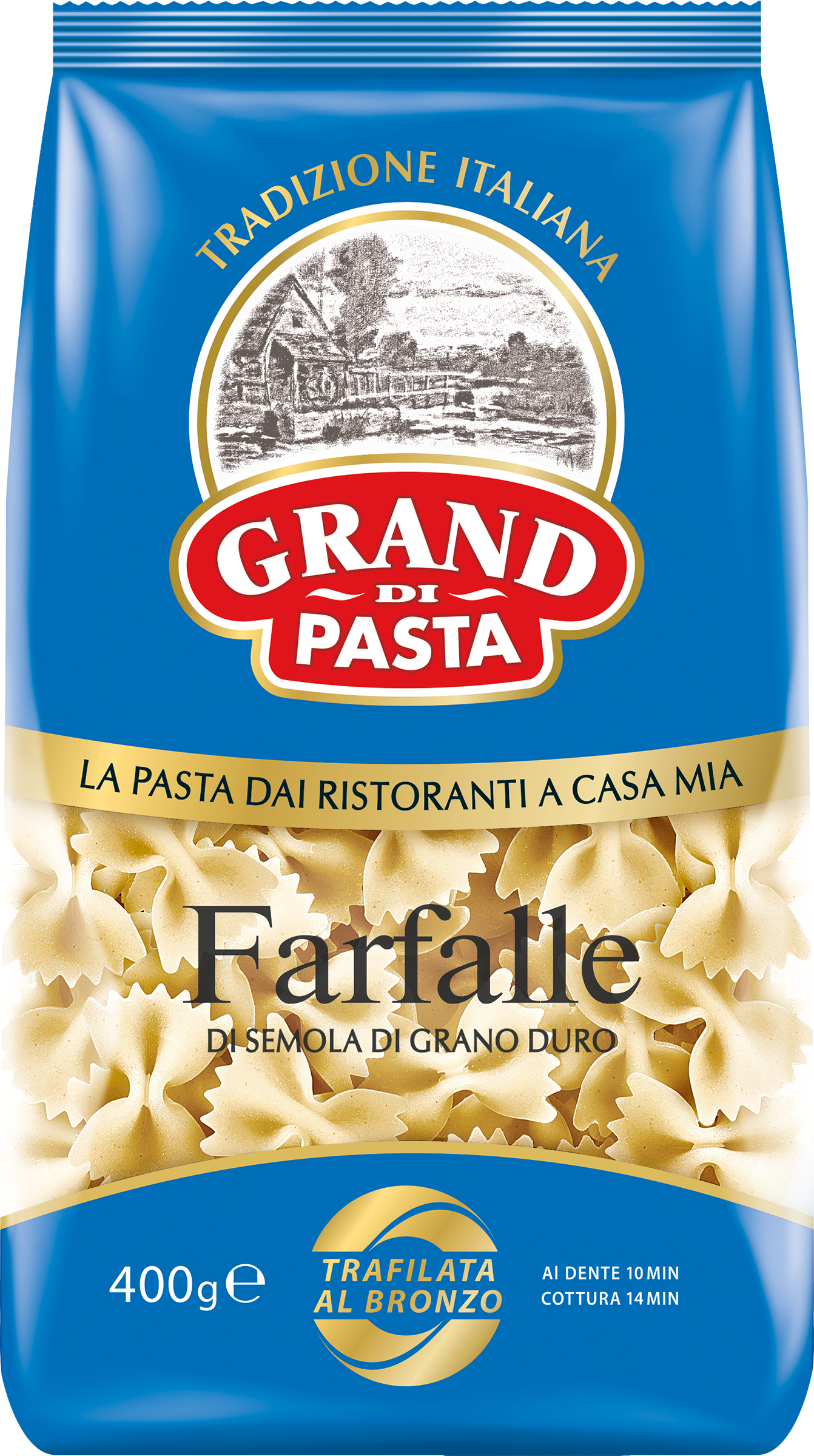 Изображение товара Макароны GRAND DI PASTA Farfalle Бантики высший сорт 400г для соусов и гарниров Изображение товара Макароны GRAND DI PASTA Farfalle Бантики высший сорт 400г для соусов и гарниров