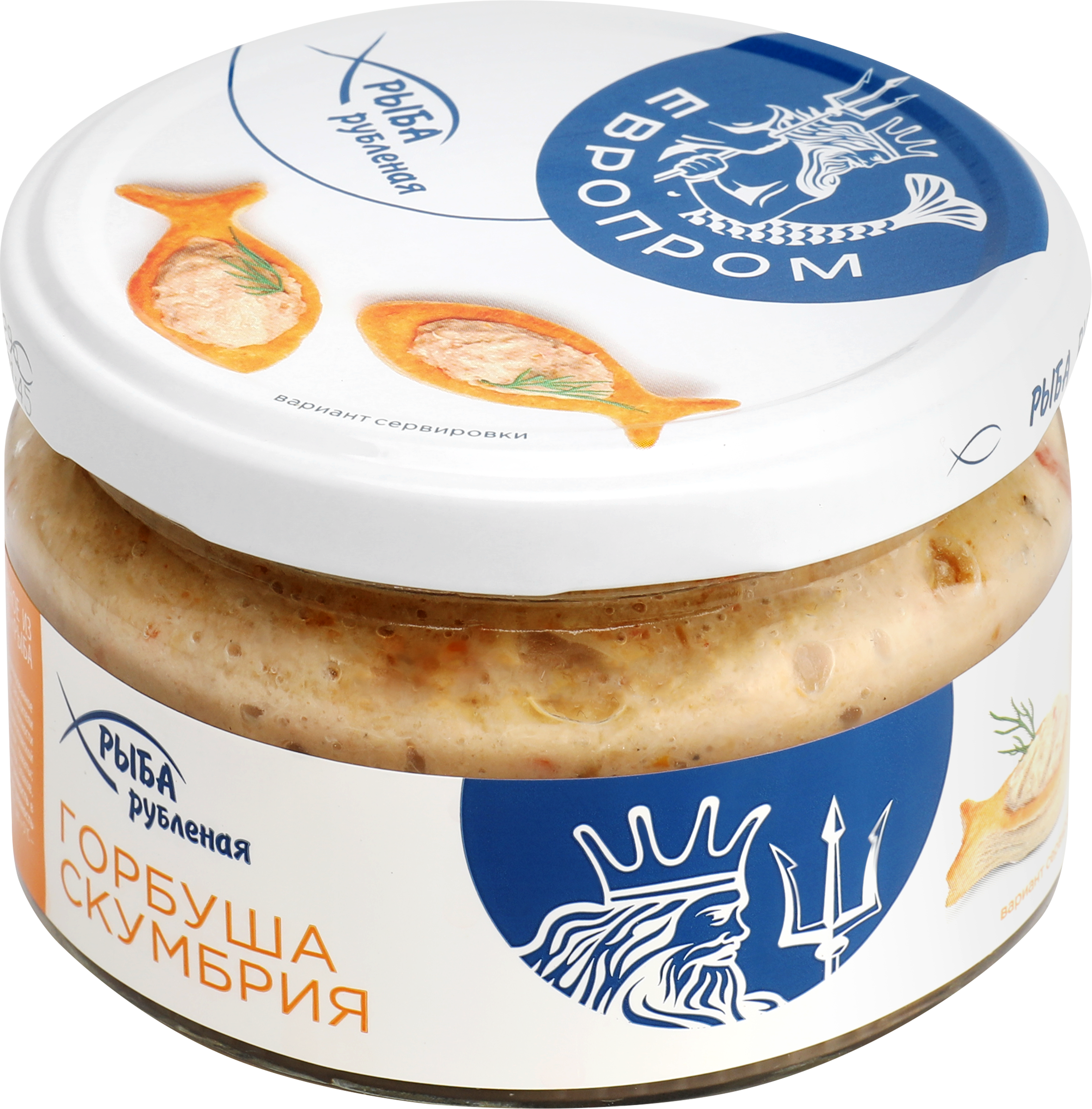 Изображение товара Горбуша и скумбрия ЕВРОПРОМ рубленая, 180г - натуральный деликатес для закусок