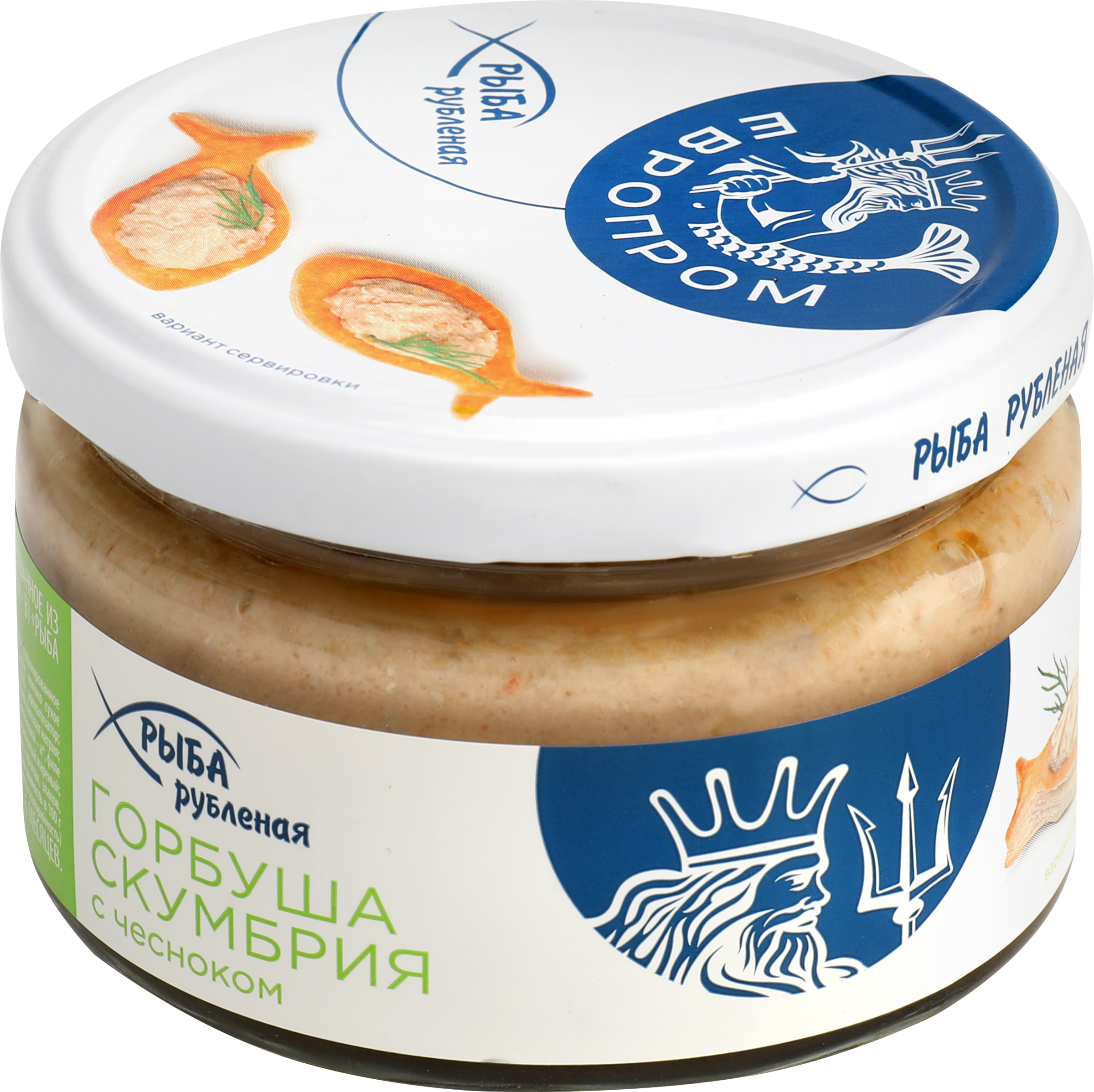 Изображение товара Горбуша-скумбрия ЕВРОПРОМ с чесноком рубленая 180г