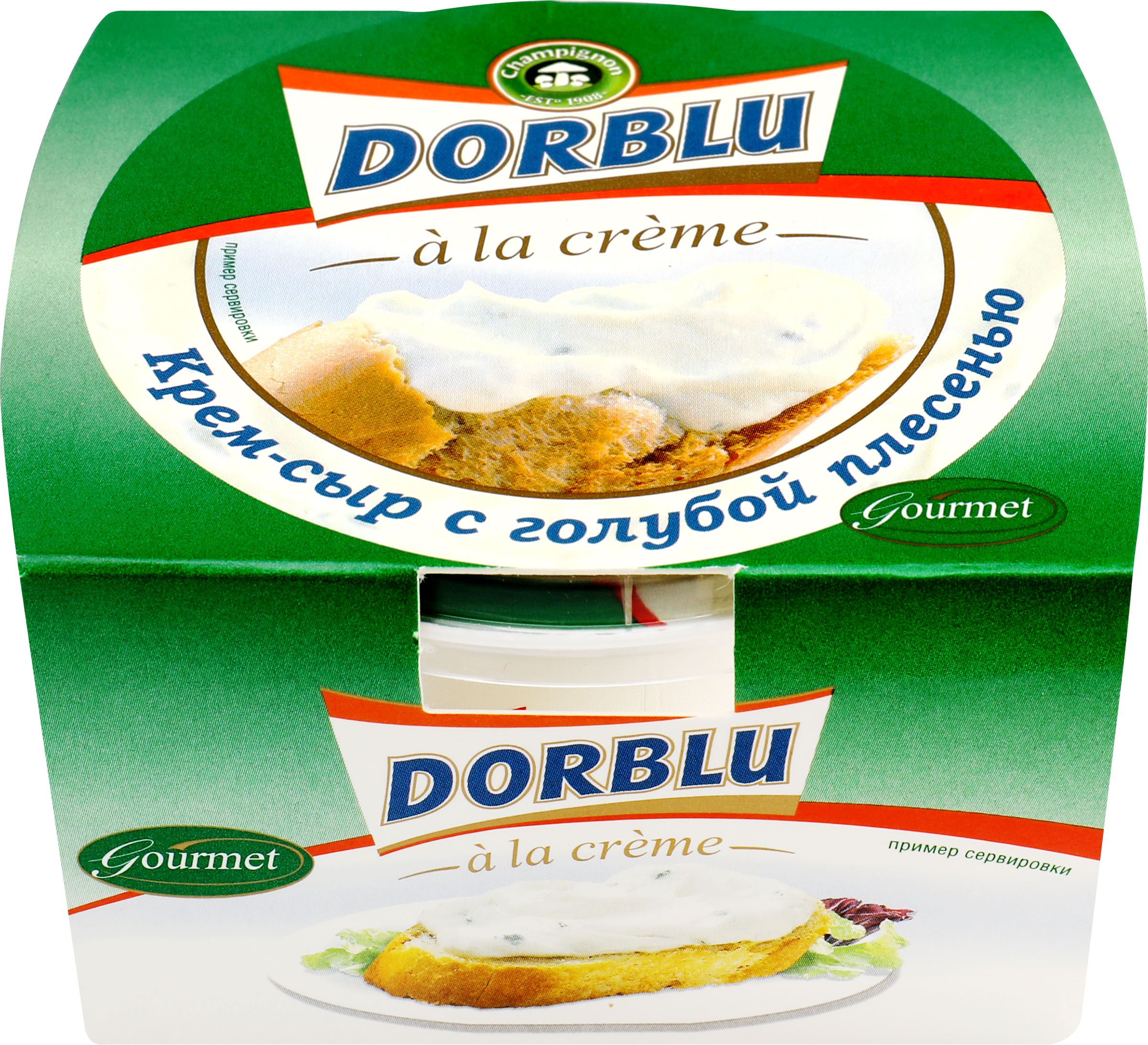 Изображение товара Крем-сыр DORBLU A la creme с голубой плесенью 65% 80г натуральный вкус
