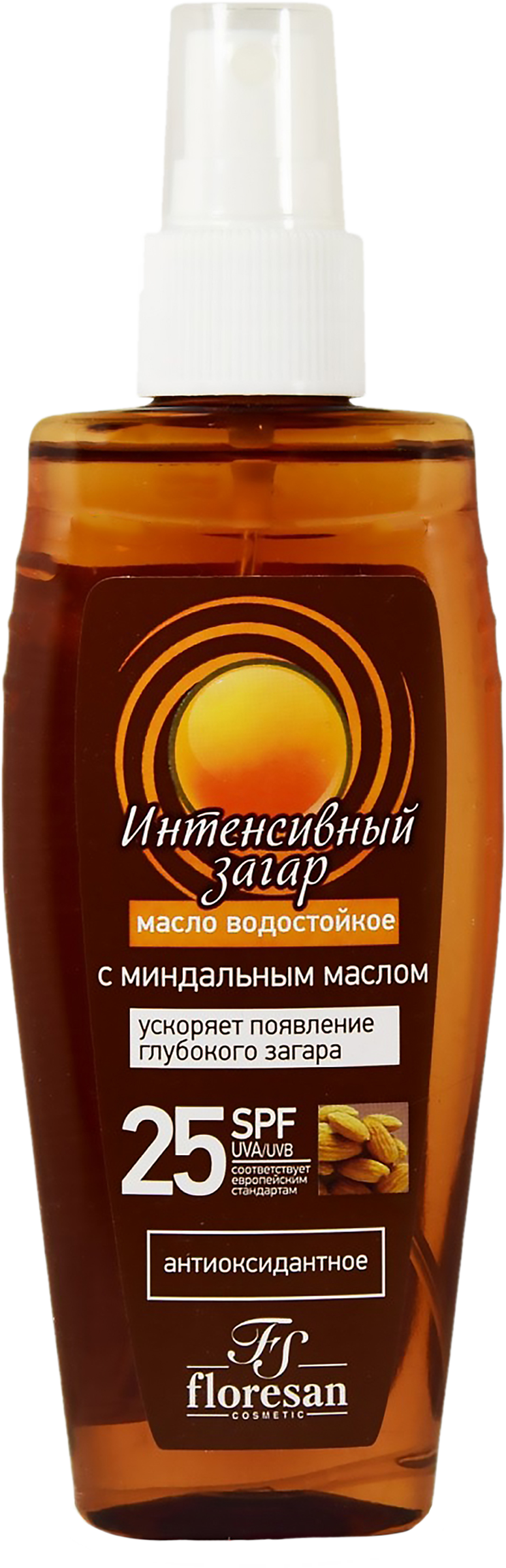 Изображение товара Масло для загара FLORESAN COSMETIC Интенсивный загар водостойкое SPF25, 150мл