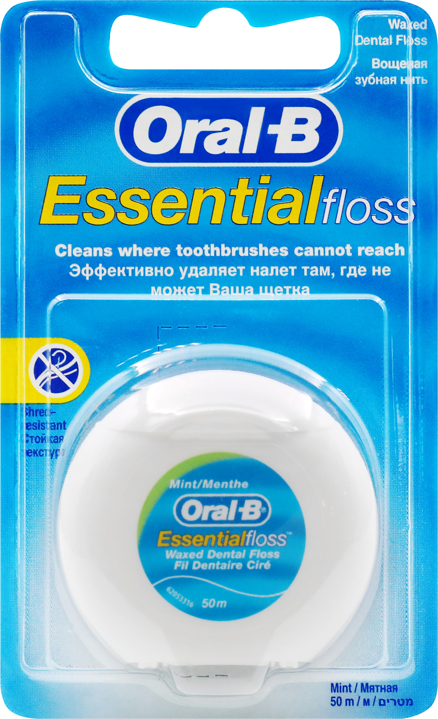 Изображение товара Зубная нить ORAL-B Essential Floss вощеная мятная 50м