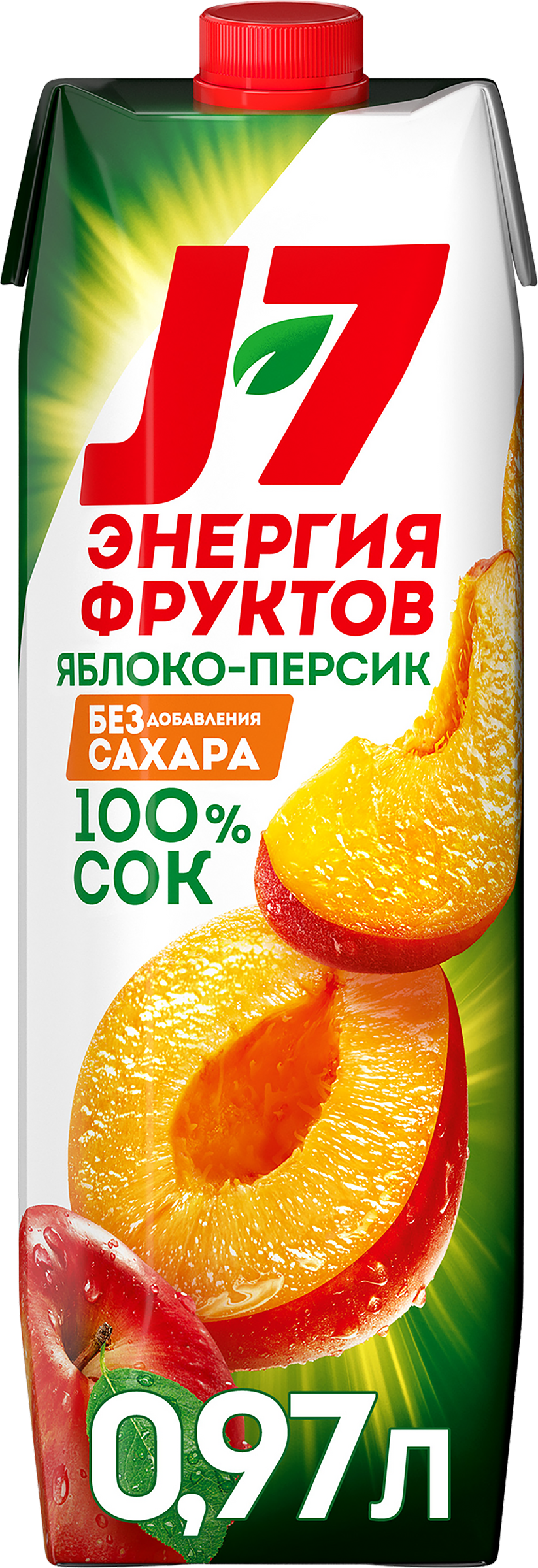 Изображение товара Сок J7 Яблоко и персик с мякотью, без сахара, 0.97л Изображение товара Сок J7 Яблоко и персик с мякотью, без сахара, 0.97л
