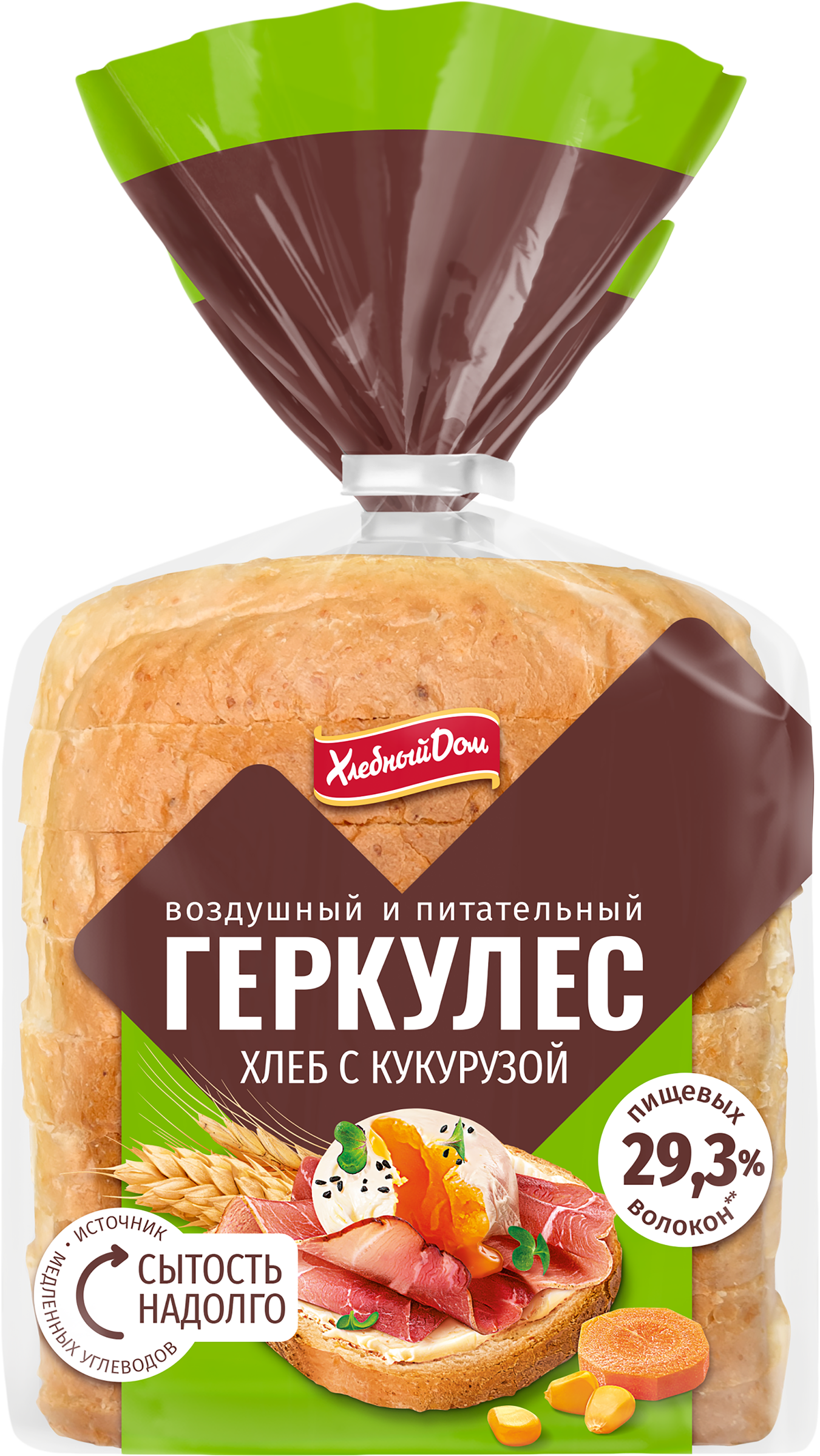 Изображение товара Хлеб Геркулес с кукурузой 255 г ХЛЕБНЫЙ ДОМ высокий сорт