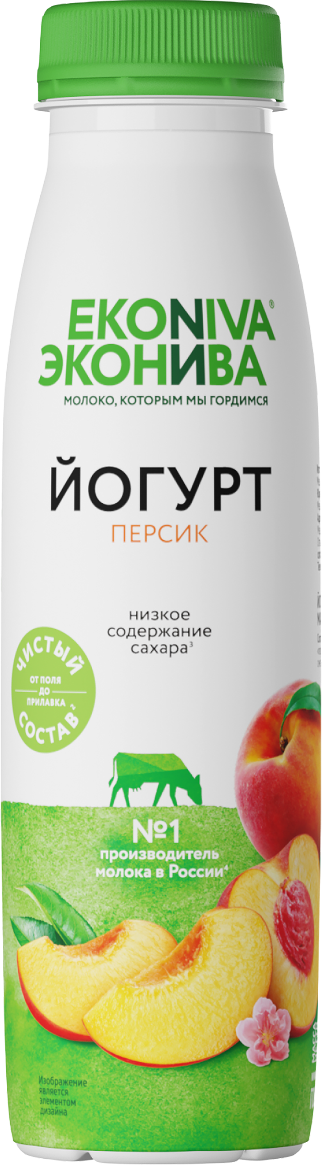 Изображение товара Йогурт питьевой ЭКОНИВА Персик 2,5% 300г натуральный для здорового питания Изображение товара Йогурт питьевой ЭКОНИВА Персик 2,5% 300г натуральный для здорового питания