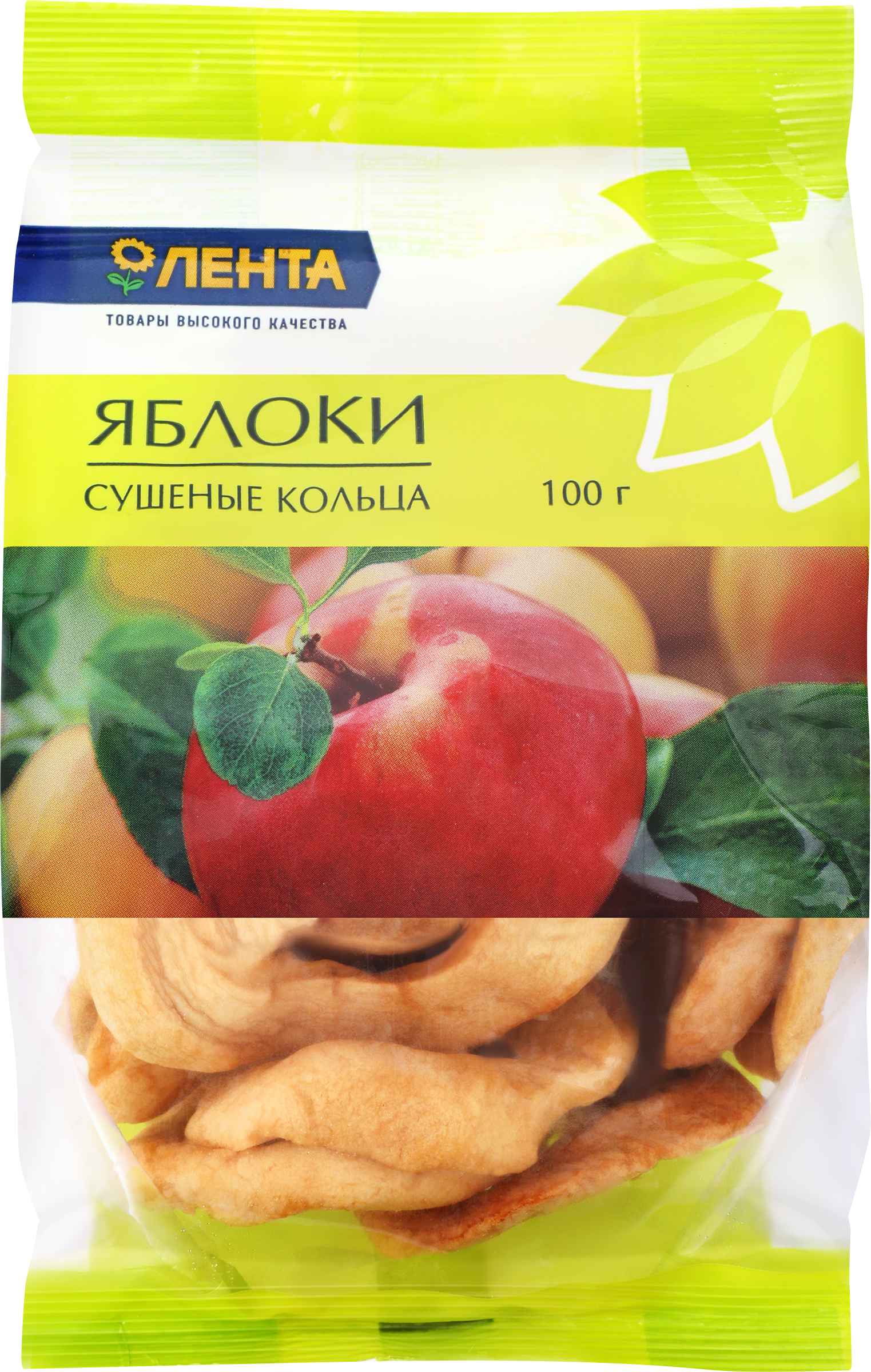 Изображение товара Яблоки сушеные ЛЕНТА кольца, 100г - натуральные сухофрукты без добавок Изображение товара Яблоки сушеные ЛЕНТА кольца, 100г - натуральные сухофрукты без добавок