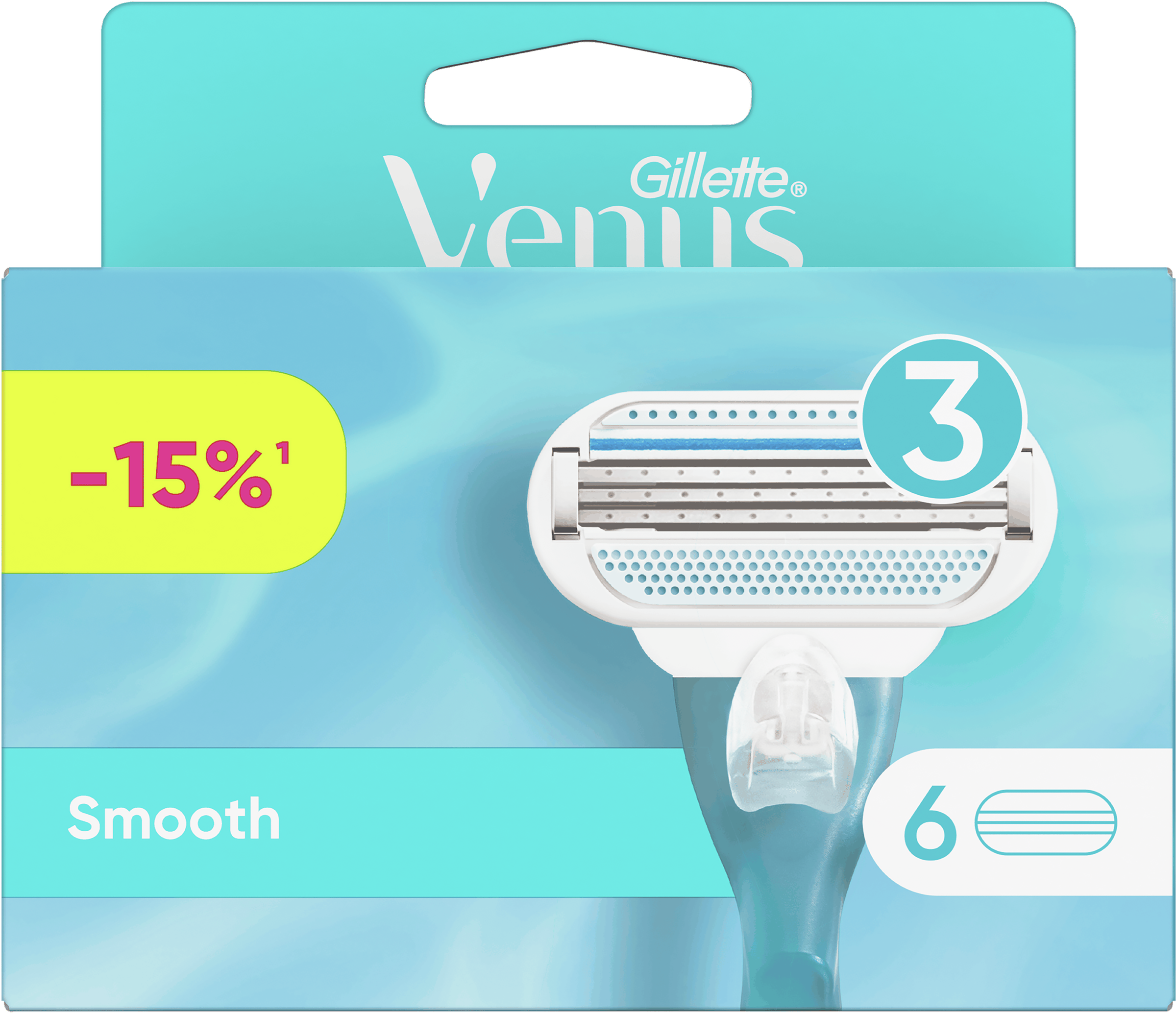 Изображение товара Кассеты сменные для бритья GILLETTE Venus Smooth, 6 шт, для гладкого и комфортного ухода Изображение товара Кассеты сменные для бритья GILLETTE Venus Smooth, 6 шт, для гладкого и комфортного ухода