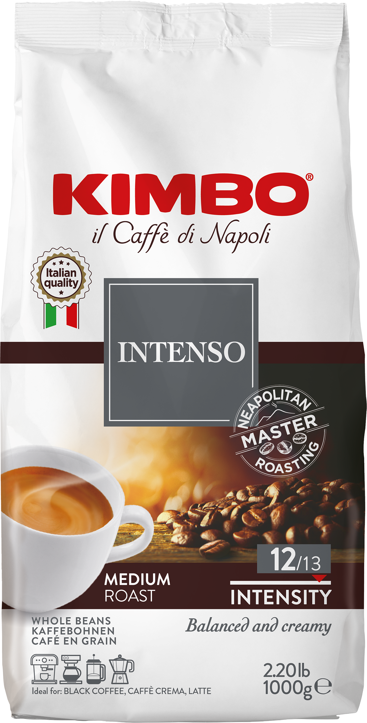 Изображение товара Кофе зерновой KIMBO Aroma Intenso натуральный 1кг Италия Изображение товара Кофе зерновой KIMBO Aroma Intenso натуральный 1кг Италия