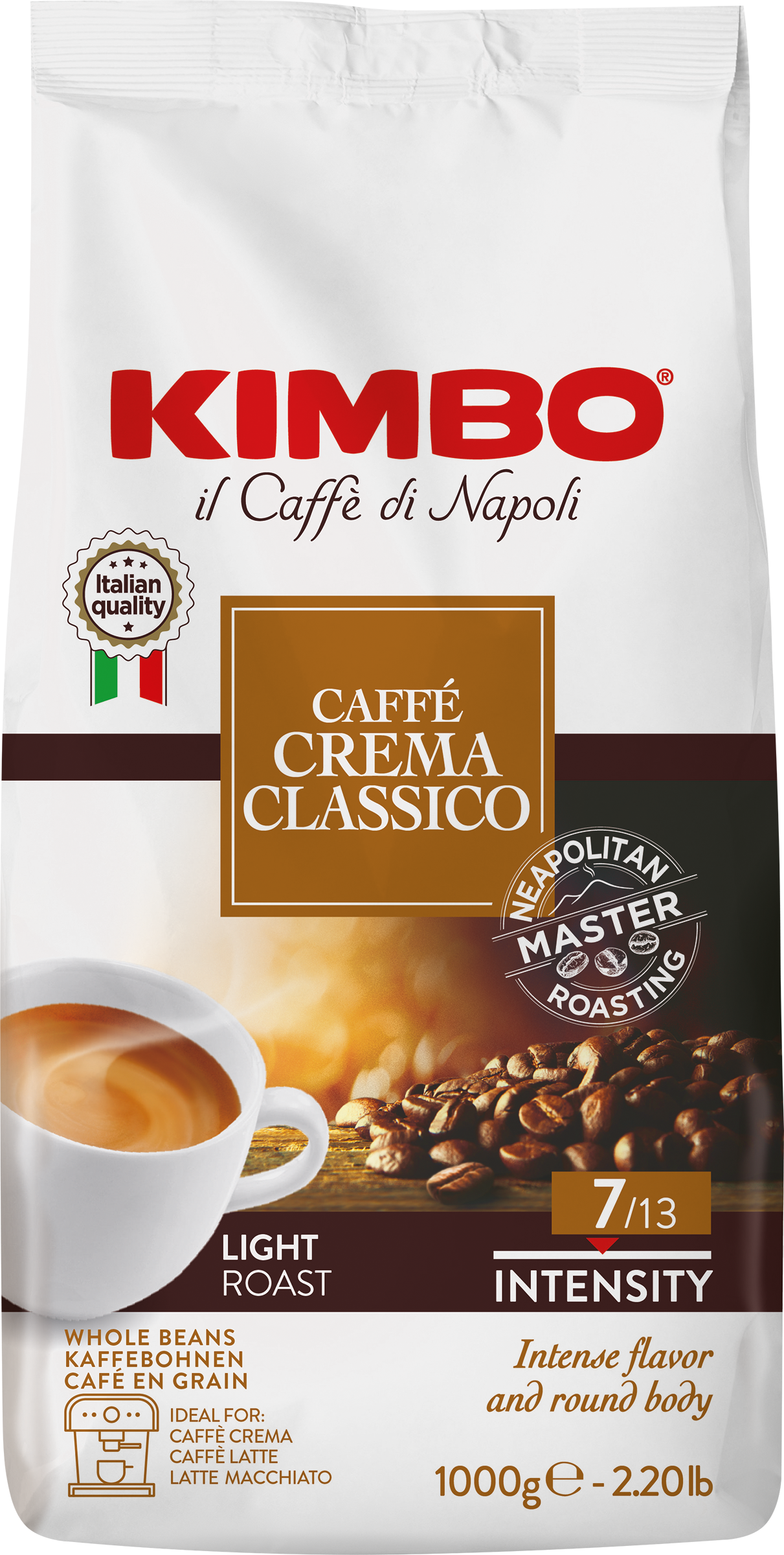 Изображение товара Кофе зерновой KIMBO Dolce Crema натуральный 1кг для автоматических кофемашин Изображение товара Кофе зерновой KIMBO Dolce Crema натуральный 1кг для автоматических кофемашин