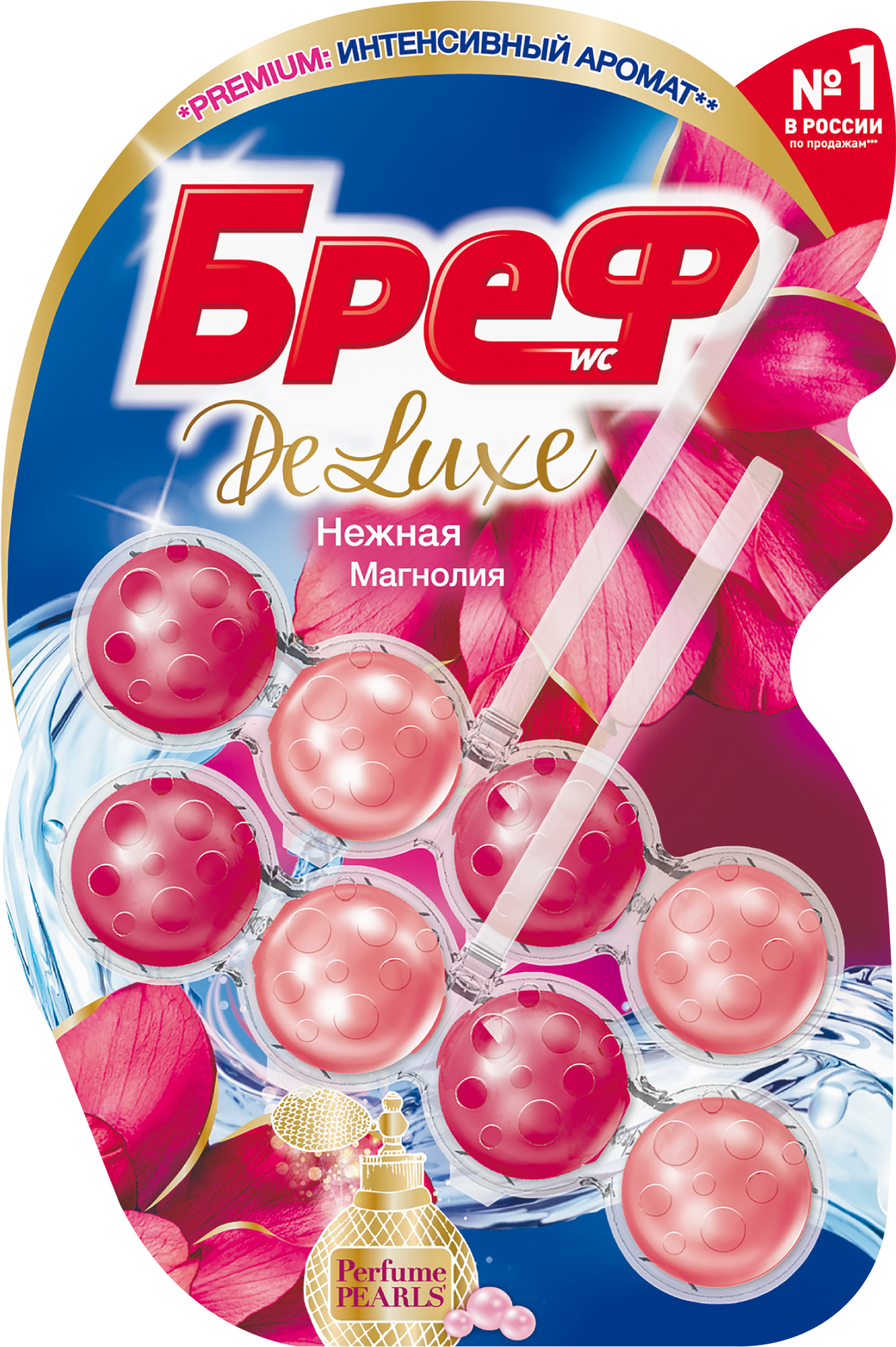 Изображение товара Блок для унитаза БРЕФ DeLuxe Нежная магнолия, 2x50г
