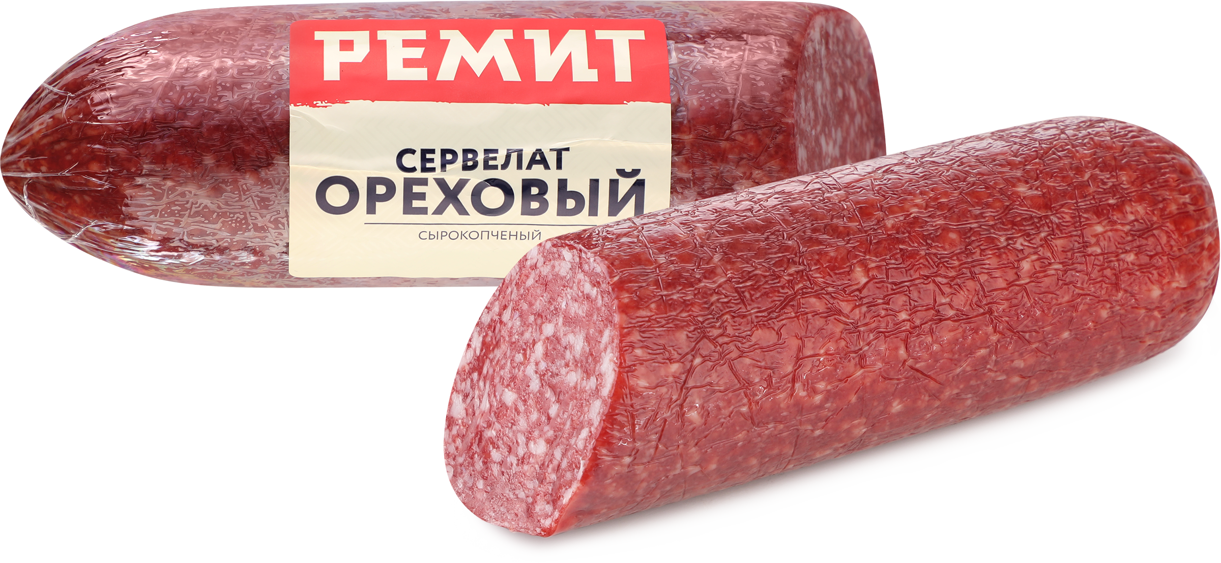 Изображение товара Колбаса сырокопченая РЕМИТ Сервелат Ореховый, весовая