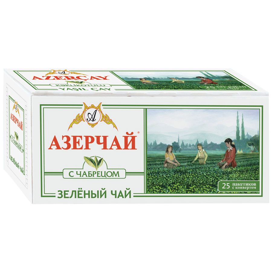 Изображение товара Зеленый чай с чабрецом АЗЕРЧАЙ, 25 пакетиков, бодрящий и ароматный Изображение товара Зеленый чай с чабрецом АЗЕРЧАЙ, 25 пакетиков, бодрящий и ароматный
