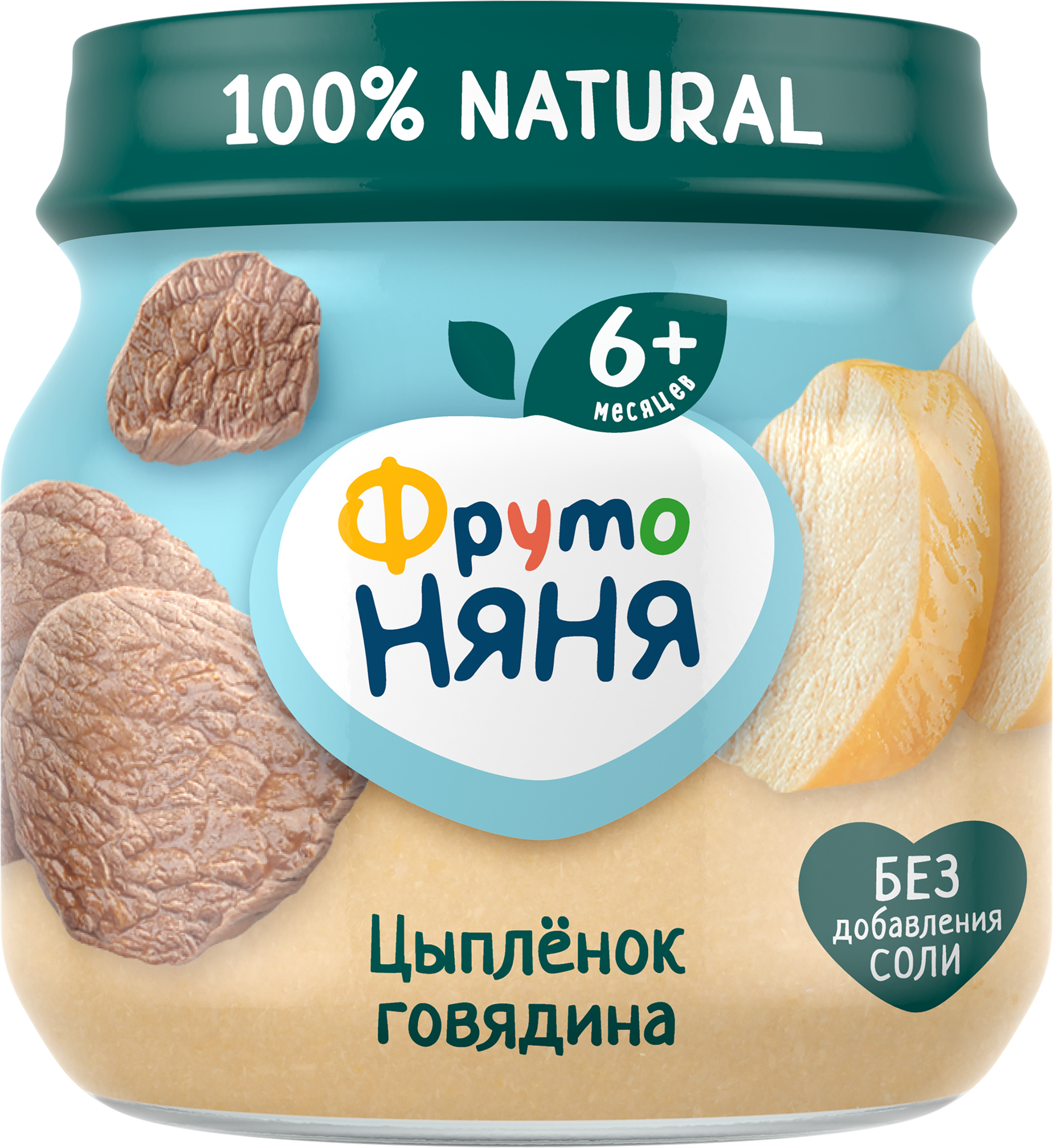 Изображение товара Пюре мясное ФРУТОНЯНЯ Цыпленок с говядиной, с 6 месяцев, 80г Изображение товара Пюре мясное ФРУТОНЯНЯ Цыпленок с говядиной, с 6 месяцев, 80г