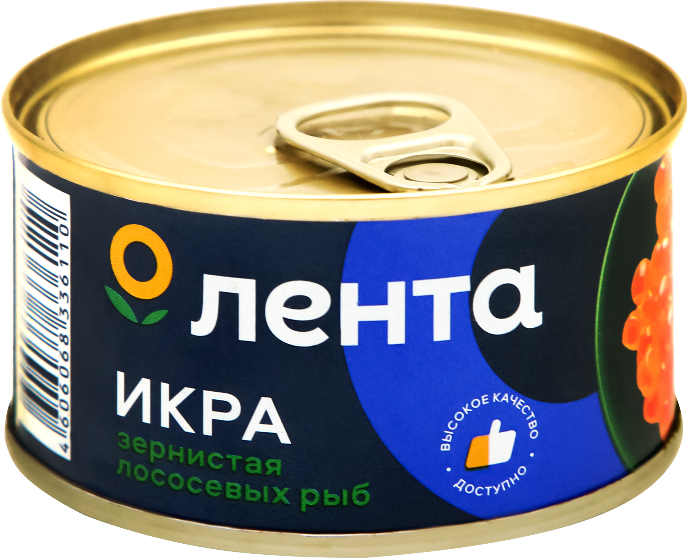 Изображение товара Икра лососевая ЛЕНТА зернистая 1-й сорт 140г - нежный деликатес высокого качества