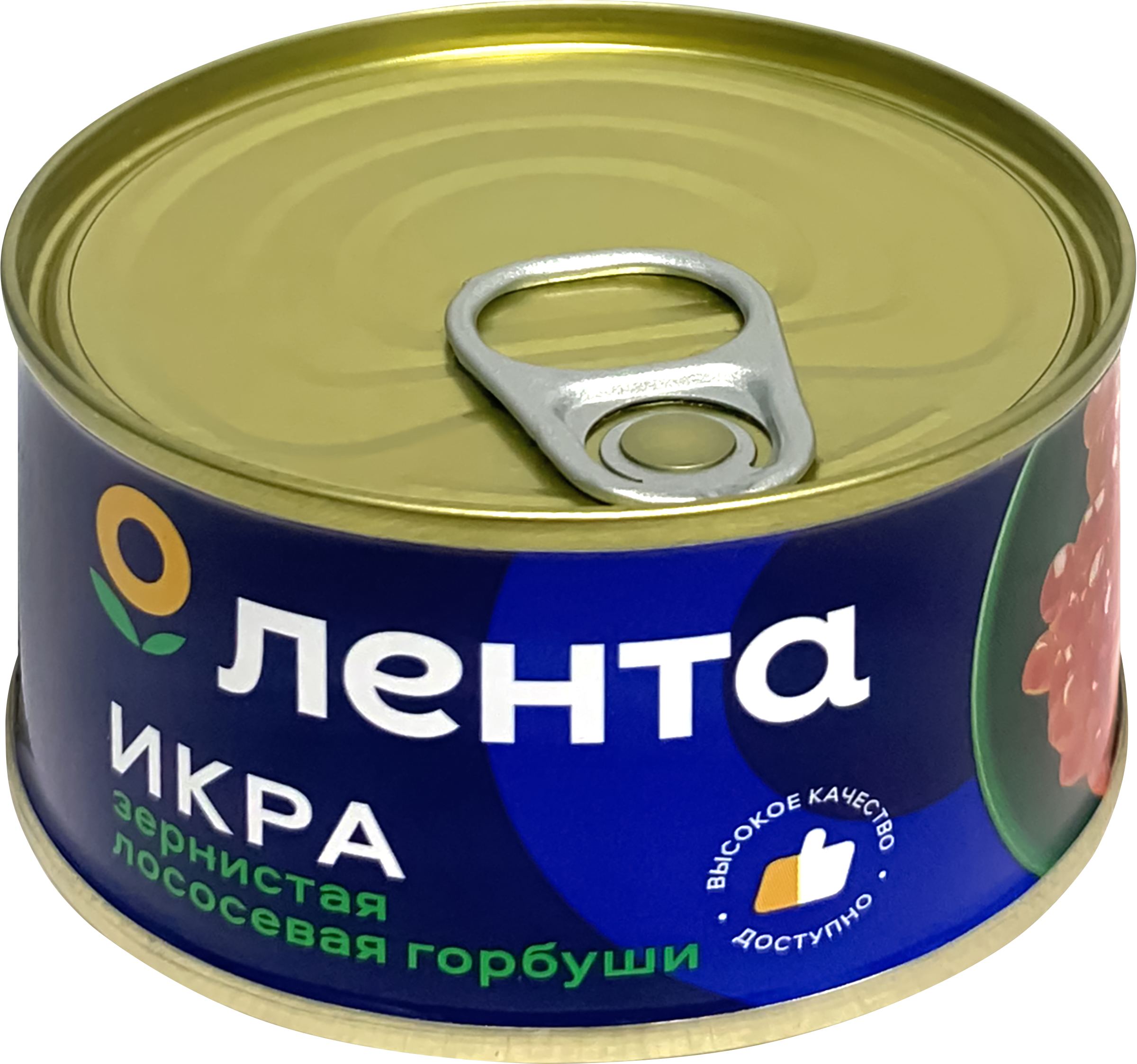 Изображение товара Икра лососевая ЛЕНТА зернистая, 1-й сорт, 140г