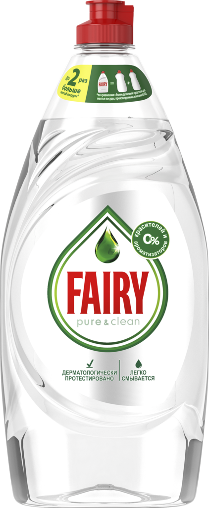Изображение товара Средство для мытья посуды FAIRY Pure&Clean, 900мл Изображение товара Средство для мытья посуды FAIRY Pure&Clean, 900мл
