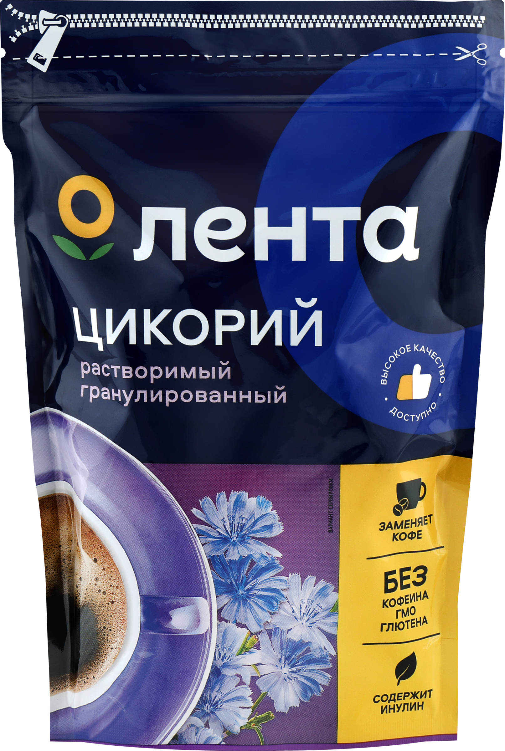 Изображение товара Растворимый цикорий ЛЕНТА гранулированный 150 г натуральный напиток