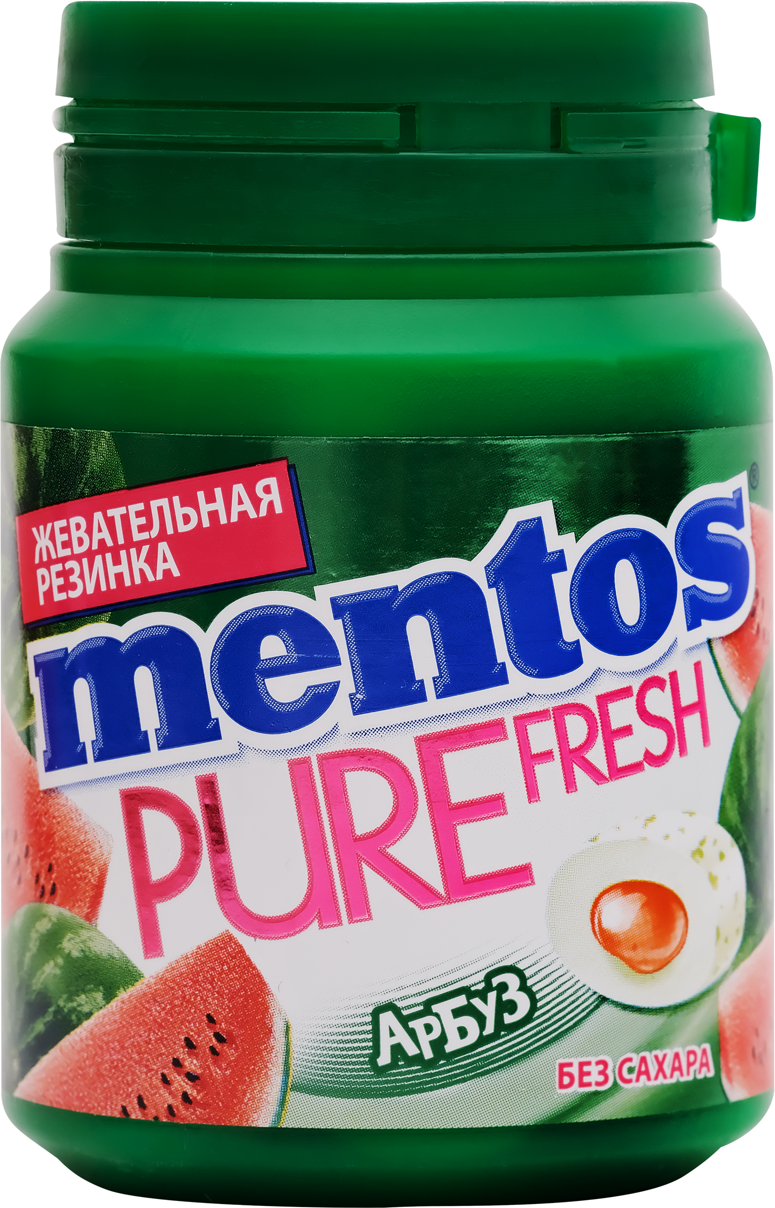 Изображение товара Жевательная резинка MENTOS Pure fresh со вкусом арбуза, 54г Изображение товара Жевательная резинка MENTOS Pure fresh со вкусом арбуза, 54г