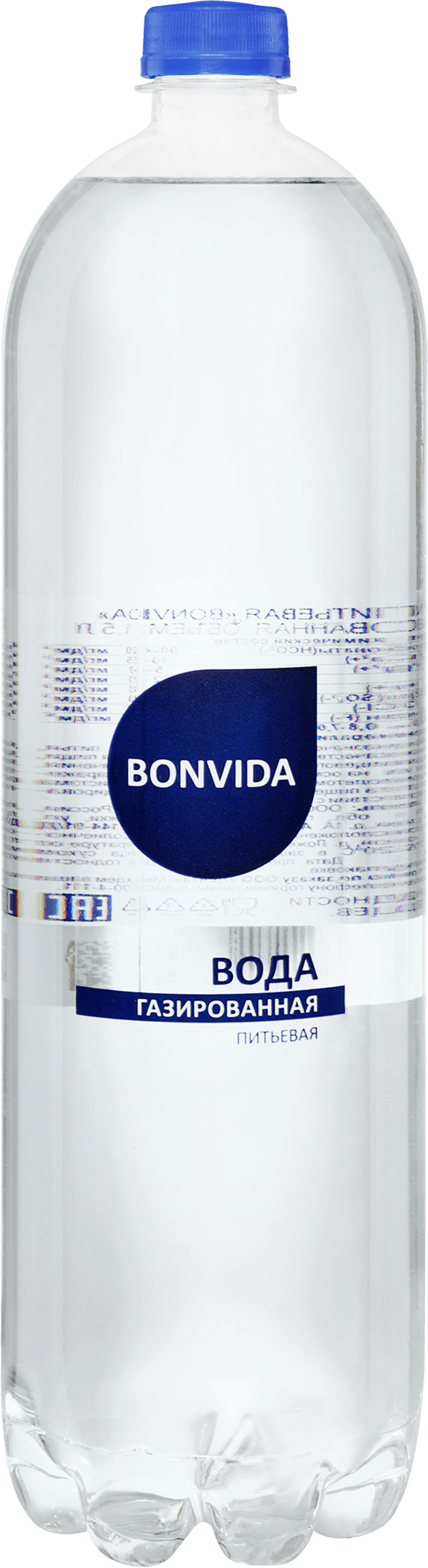 Изображение товара Вода питьевая BONVIDA газированная, 1.5л Изображение товара Вода питьевая BONVIDA газированная, 1.5л