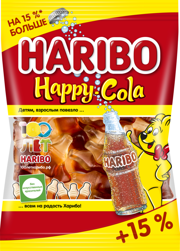 Изображение товара Мармелад жевательный HARIBO Happy Cola 80г конфеты со вкусом колы