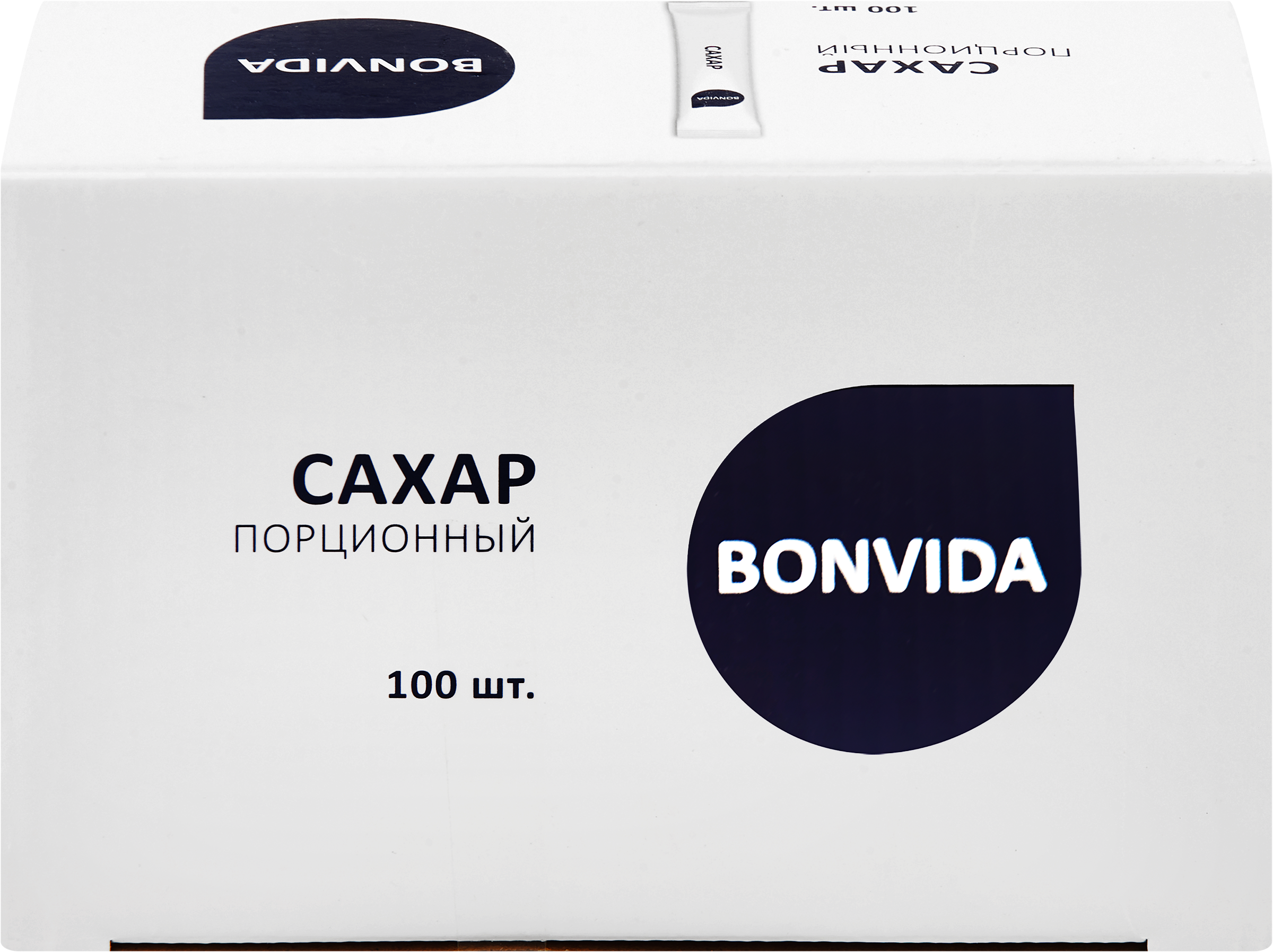 Изображение товара Сахар BONVIDA белый кристаллический категория ТС2, 100х5г Изображение товара Сахар BONVIDA белый кристаллический категория ТС2, 100х5г