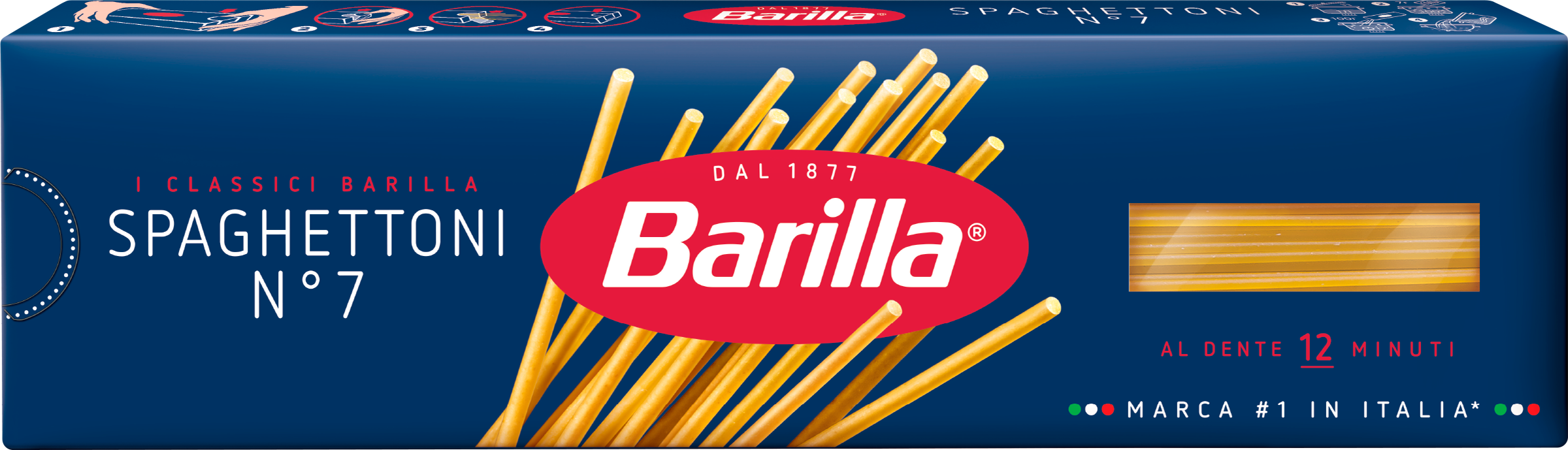 Изображение товара Макароны BARILLA Spaghettoni No7 - итальянские макароны высокой плотности 450 г Изображение товара Макароны BARILLA Spaghettoni No7 - итальянские макароны высокой плотности 450 г