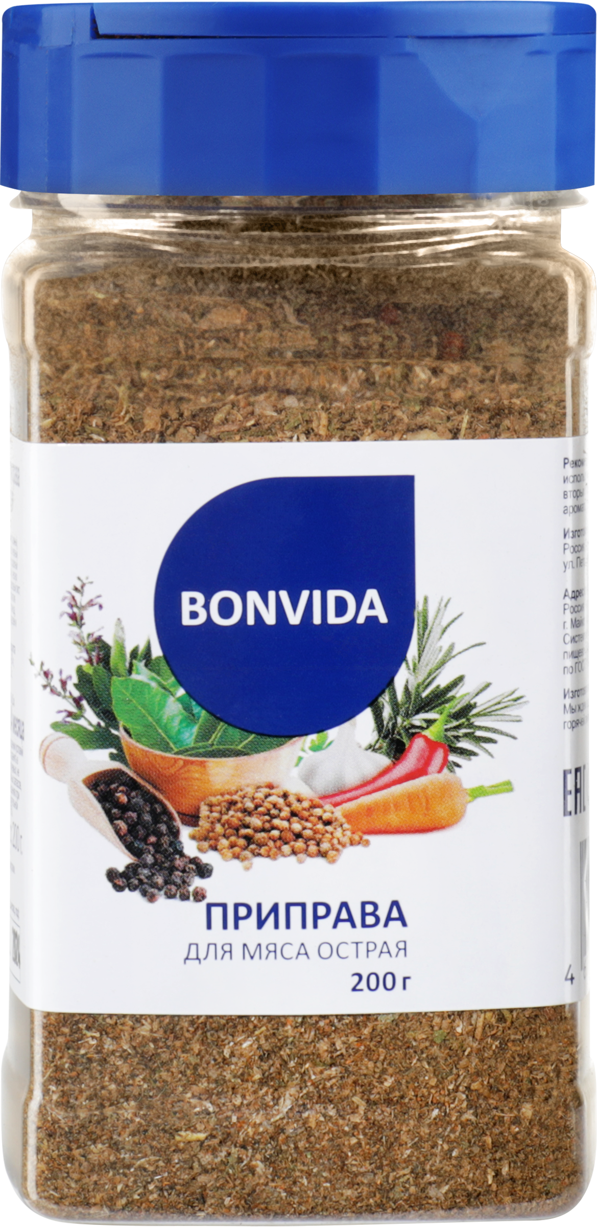 Изображение товара Приправа для мяса BONVIDA острая, 200г Изображение товара Приправа для мяса BONVIDA острая, 200г