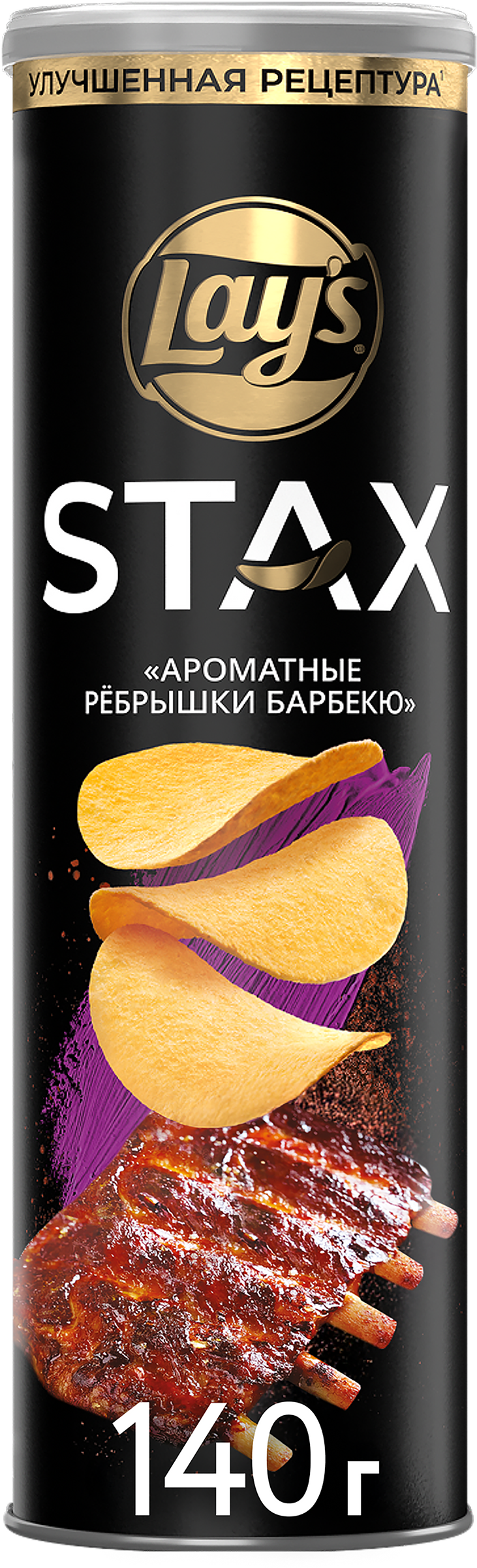Изображение товара Чипсы картофельные LAY'S Stax Ароматные ребрышки барбекю 140г Изображение товара Чипсы картофельные LAY'S Stax Ароматные ребрышки барбекю 140г
