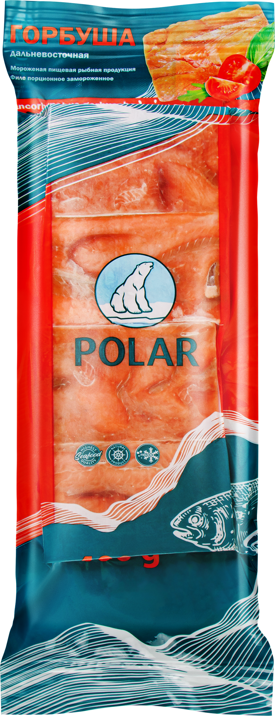 Изображение товара Горбуша замороженная POLAR филе порционное 400 г - полезный полуфабрикат для приготовления блюд