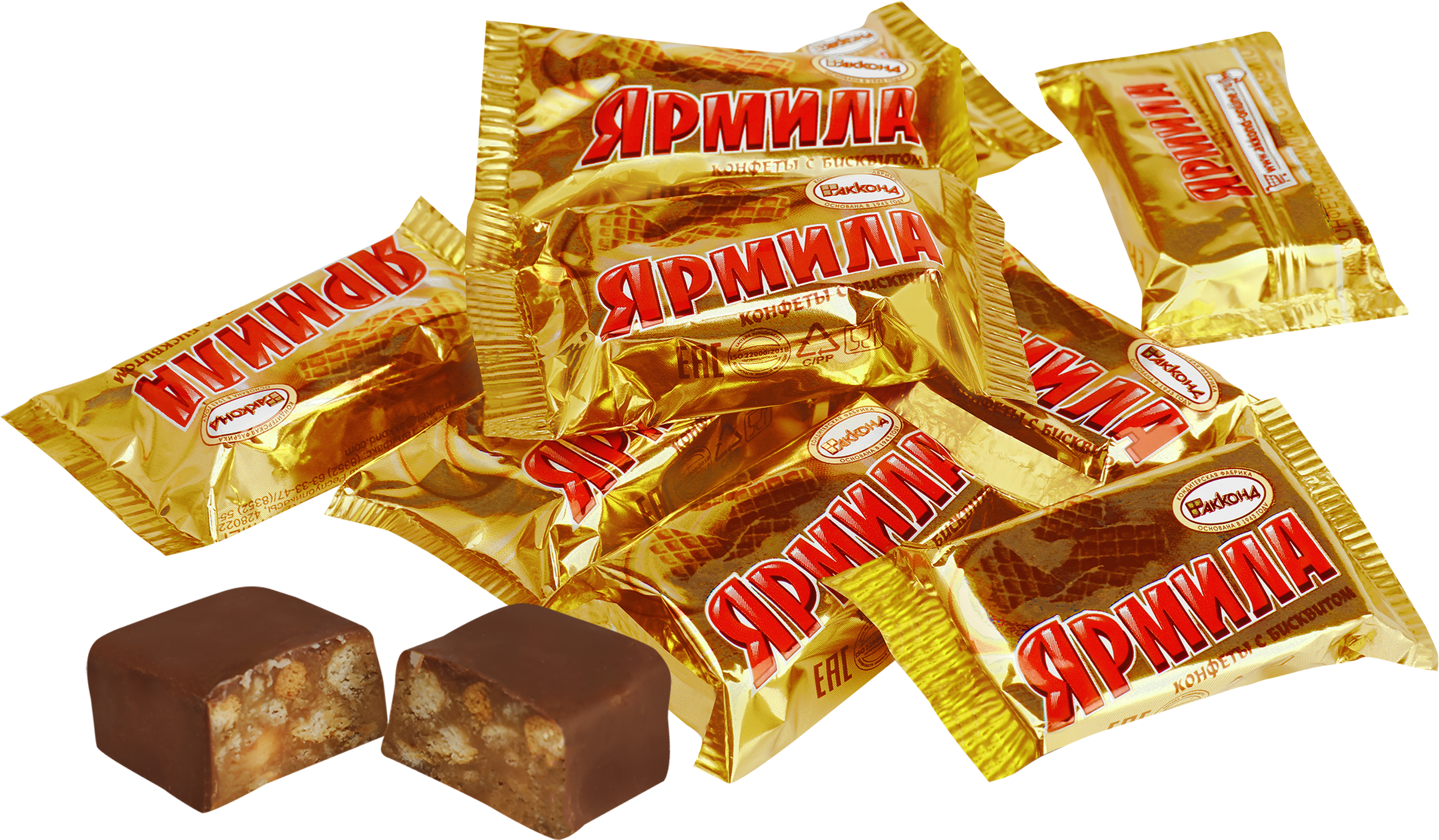 Изображение товара Конфеты АККОНД Ярмила с бисквитом, вкусные и качественные российские сладости