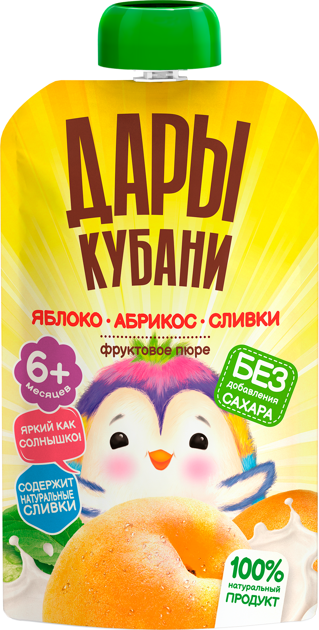 Изображение товара Пюре фруктовое ДАРЫ КУБАНИ Яблоко, абрикос, сливки, с 6 месяцев, 90г Изображение товара Пюре фруктовое ДАРЫ КУБАНИ Яблоко, абрикос, сливки, с 6 месяцев, 90г