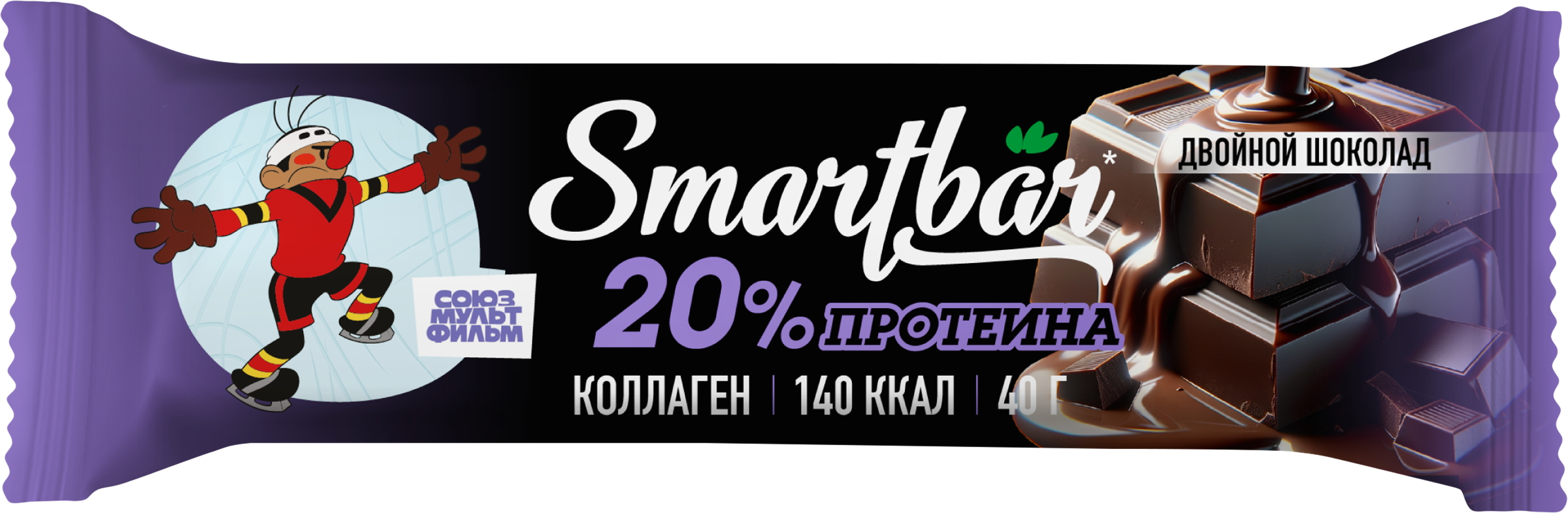 Изображение товара Батончик протеиновый SMARTBAR Protein, Двойной шоколад в темной глазури, 40г Изображение товара Батончик протеиновый SMARTBAR Protein, Двойной шоколад в темной глазури, 40г