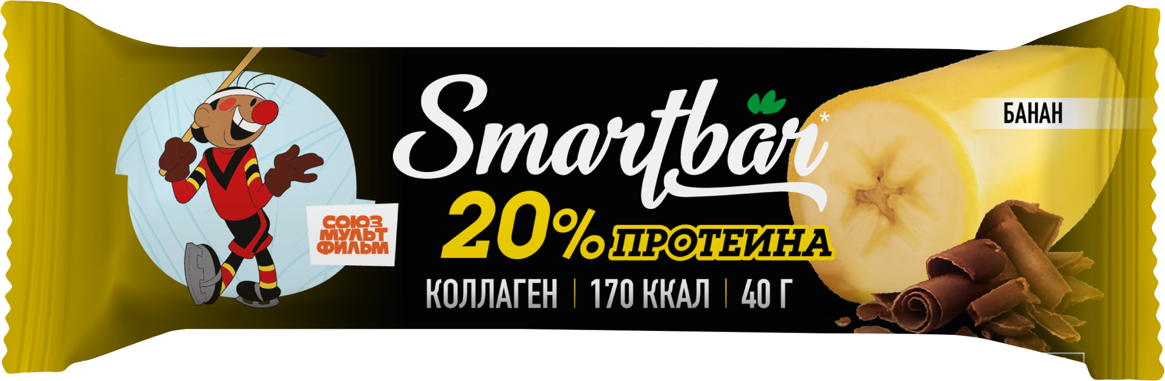 Изображение товара Батончик протеиновый SMARTBAR Protein, Банан в темной глазури, 40г