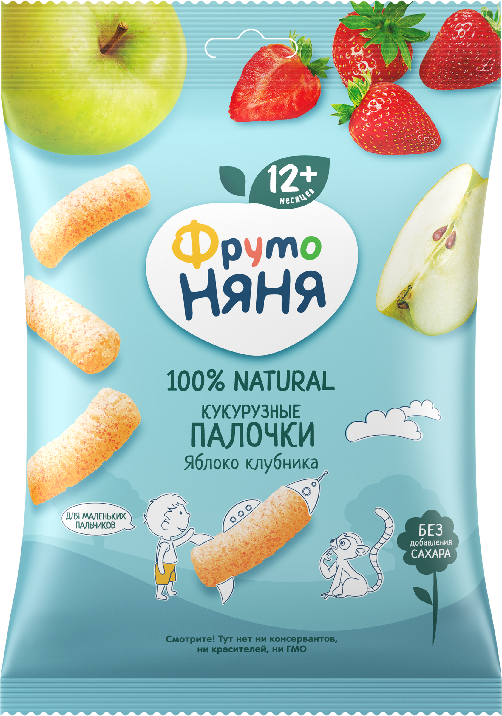 Изображение товара Палочки кукурузные ФРУТОНЯНЯ с яблоком и клубникой для детей с 12 месяцев Изображение товара Палочки кукурузные ФРУТОНЯНЯ с яблоком и клубникой для детей с 12 месяцев