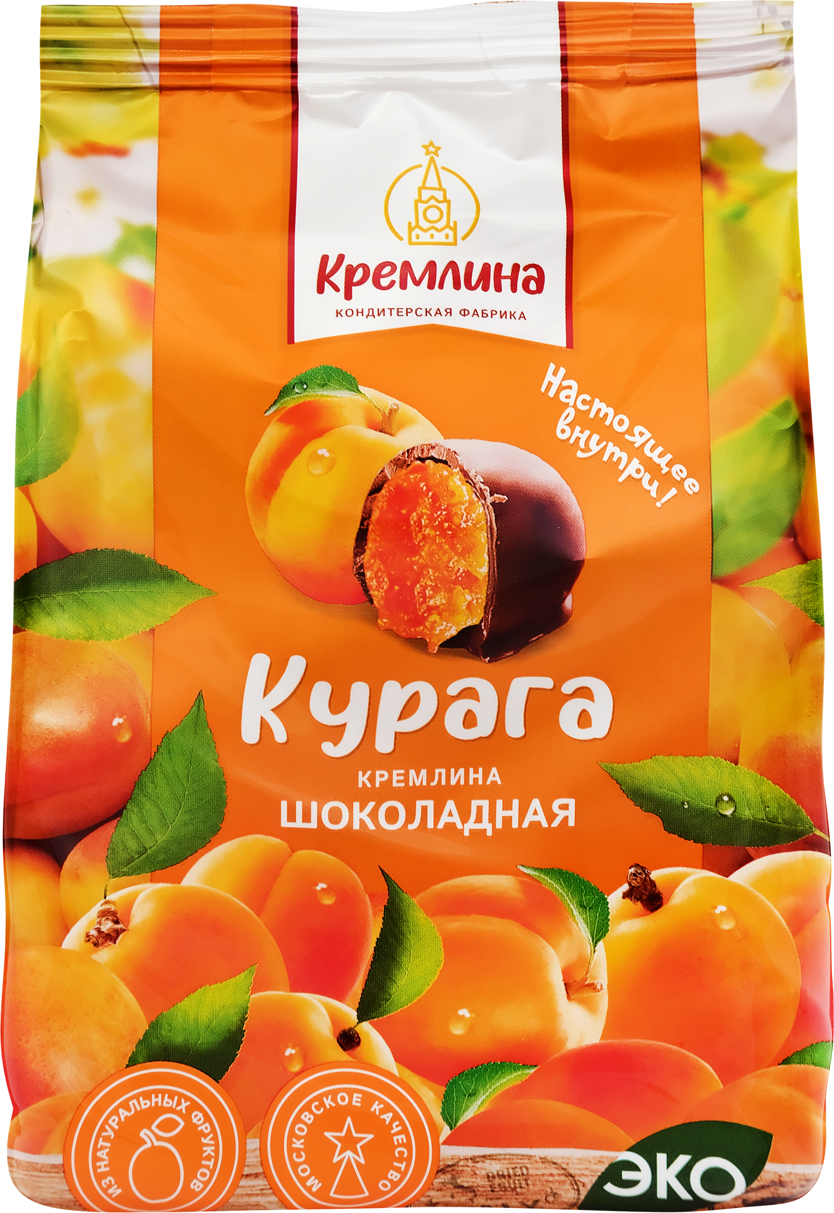Изображение товара Конфеты КРЕМЛИНА Курага в шоколадной глазури 190 г натуральный вкус