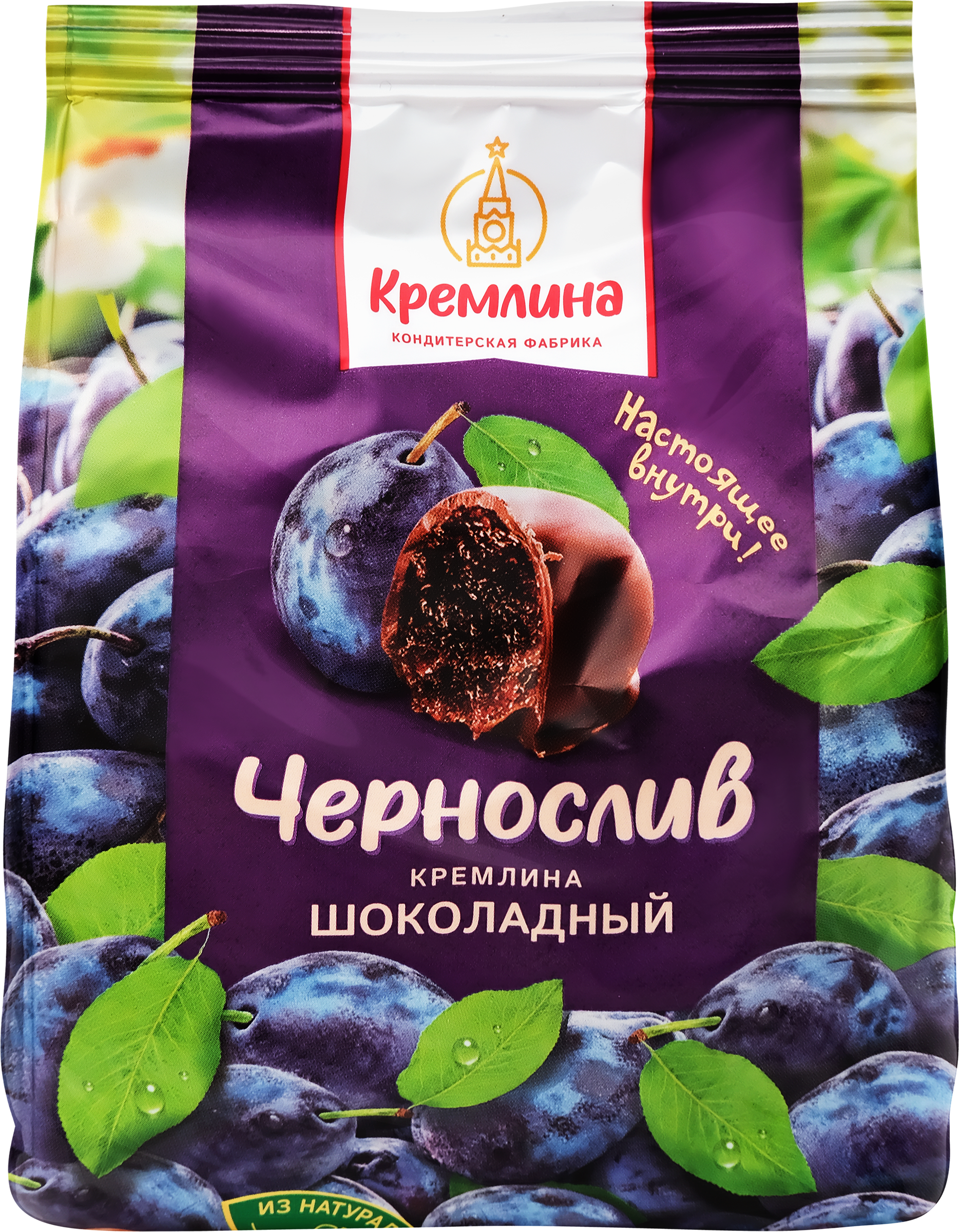 Изображение товара Конфеты КРЕМЛИНА Чернослив шоколадный, 190г Изображение товара Конфеты КРЕМЛИНА Чернослив шоколадный, 190г