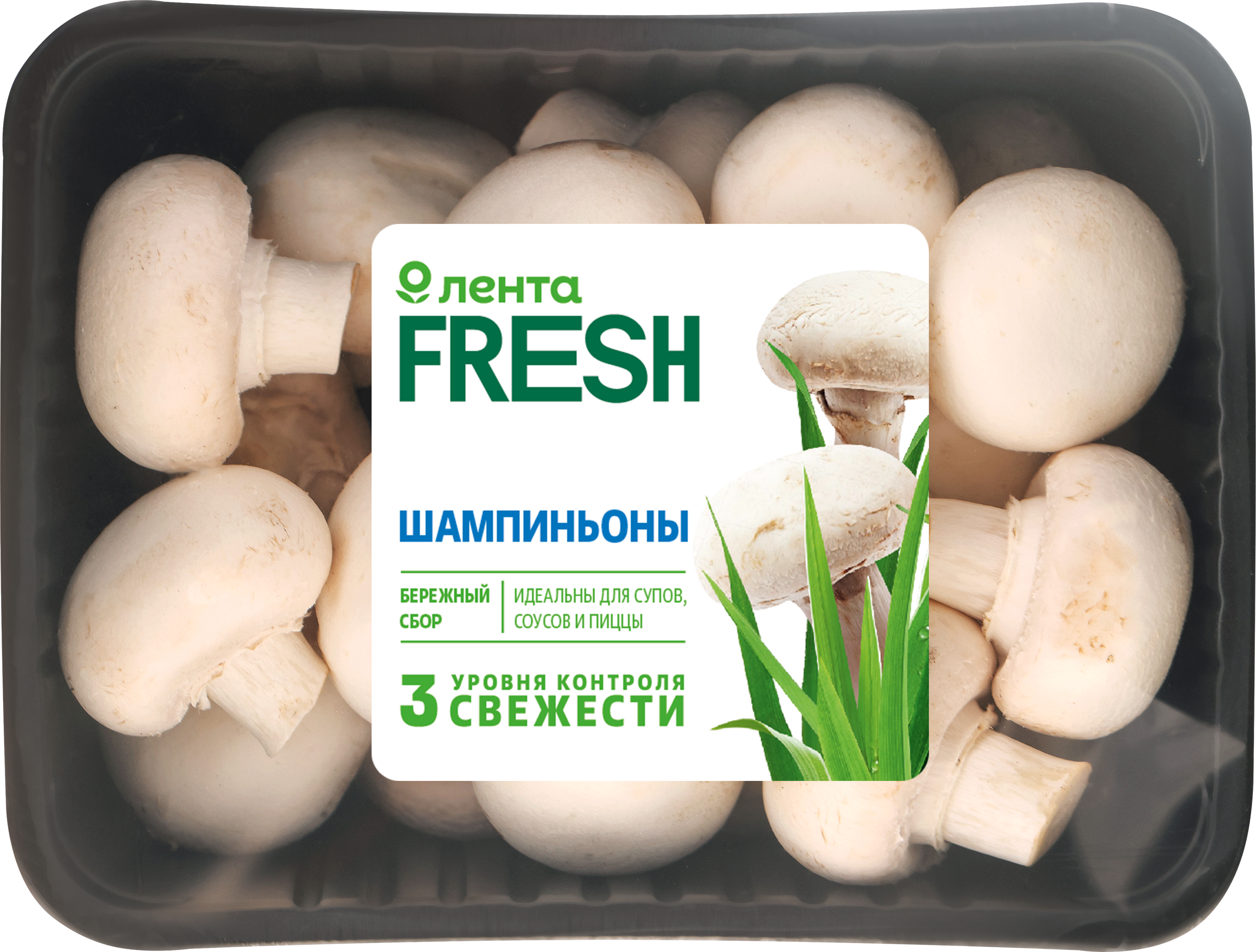 Изображение товара Шампиньоны ЛЕНТА FRESH, 400г