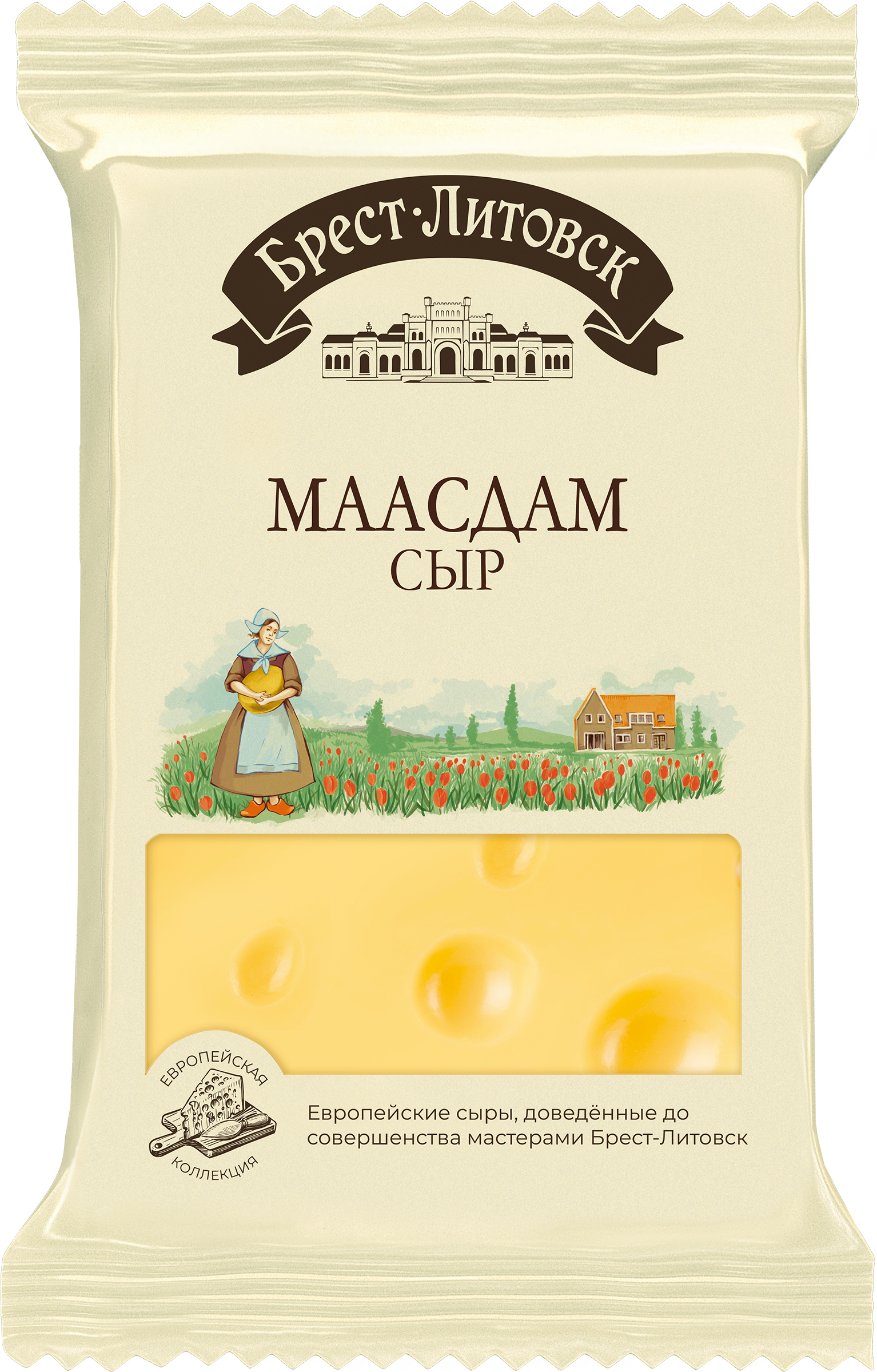 Изображение товара Сыр Маасдам БРЕСТ-ЛИТОВСК 45% - мягкий полу-твердый с ореховым вкусом Изображение товара Сыр Маасдам БРЕСТ-ЛИТОВСК 45% - мягкий полу-твердый с ореховым вкусом