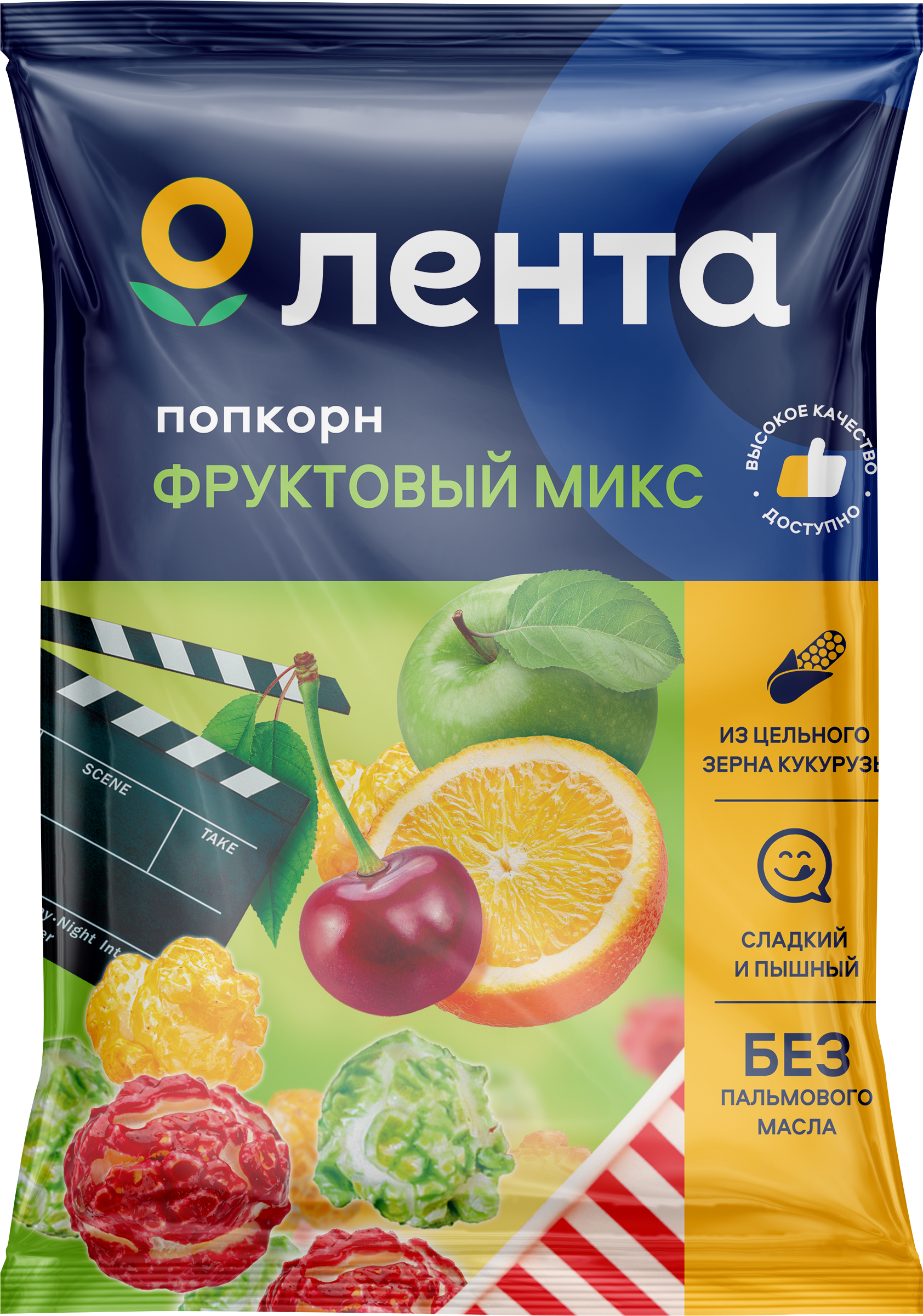 Изображение товара Попкорн ЛЕНТА Фруктовый микс без пальмового масла, 230г Изображение товара Попкорн ЛЕНТА Фруктовый микс без пальмового масла, 230г