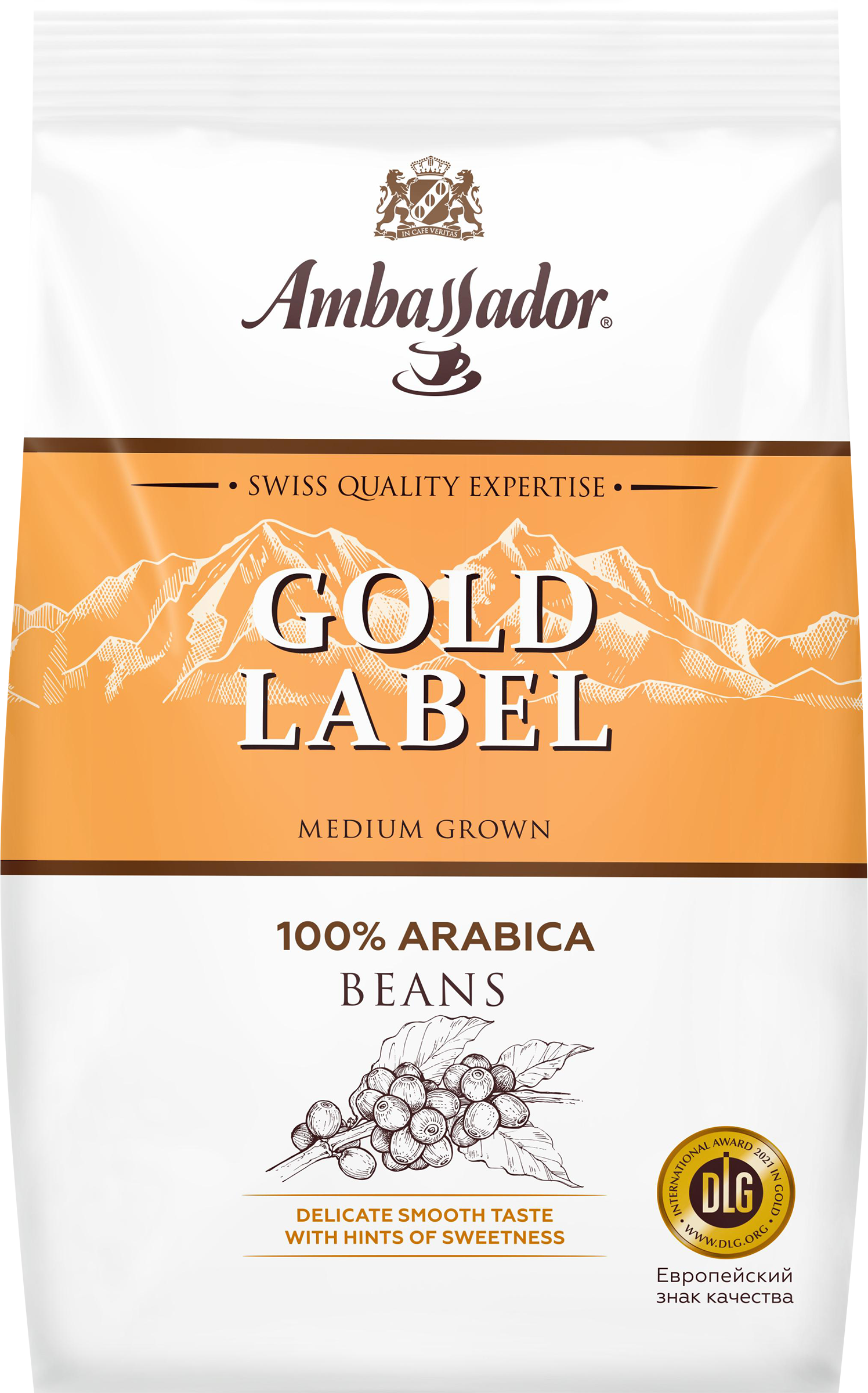 Изображение товара Кофе зерновой AMBASSADOR Gold Label натуральный средняя обжарка, 1кг