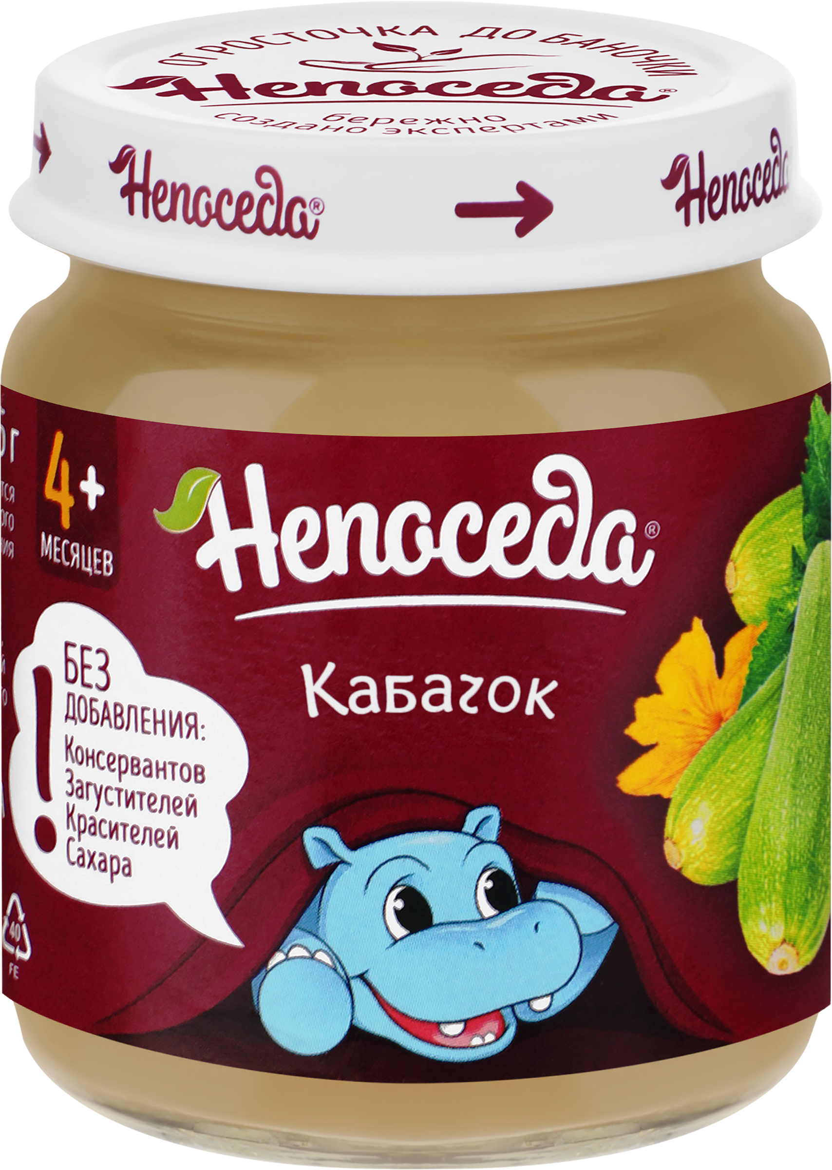 Изображение товара Пюре овощное НЕПОСЕДА Кабачок, с 5 месяцев, 95г