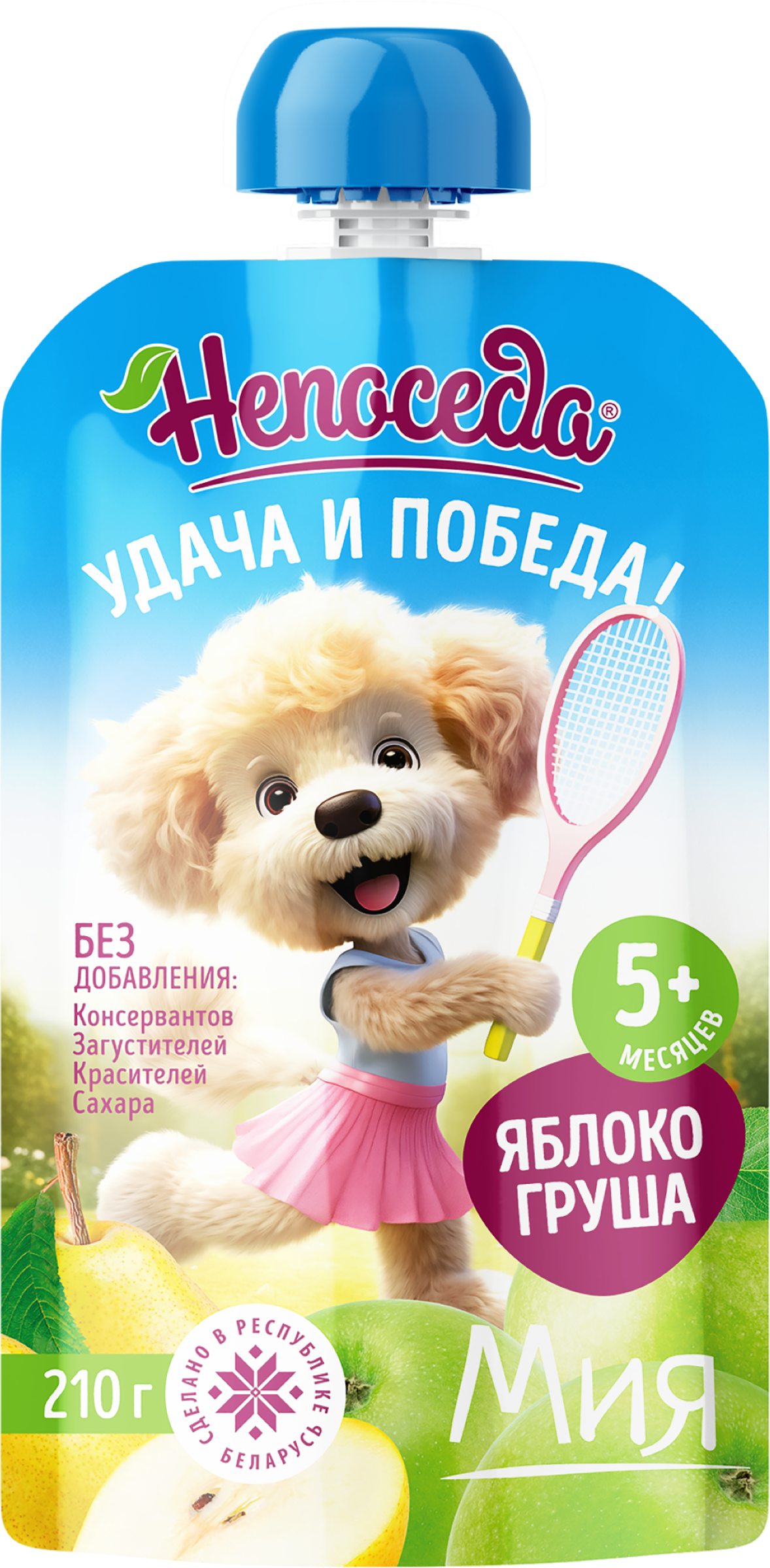 Изображение товара Пюре фруктовое НЕПОСЕДА Яблоко и груша, с 5 месяцев, 210г