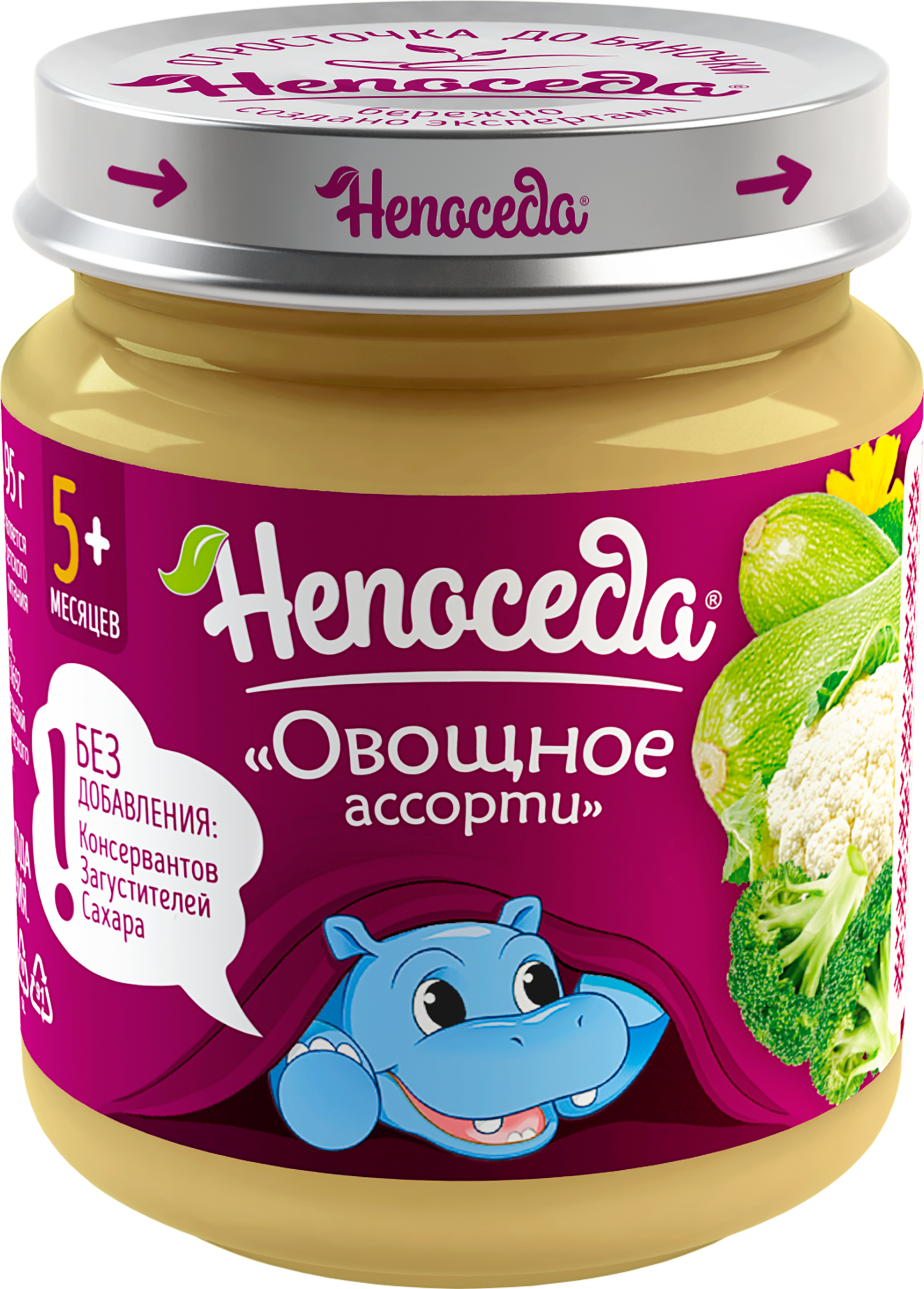 Изображение товара Пюре овощное НЕПОСЕДА Овощное ассорти, с 5 месяцев, 95г