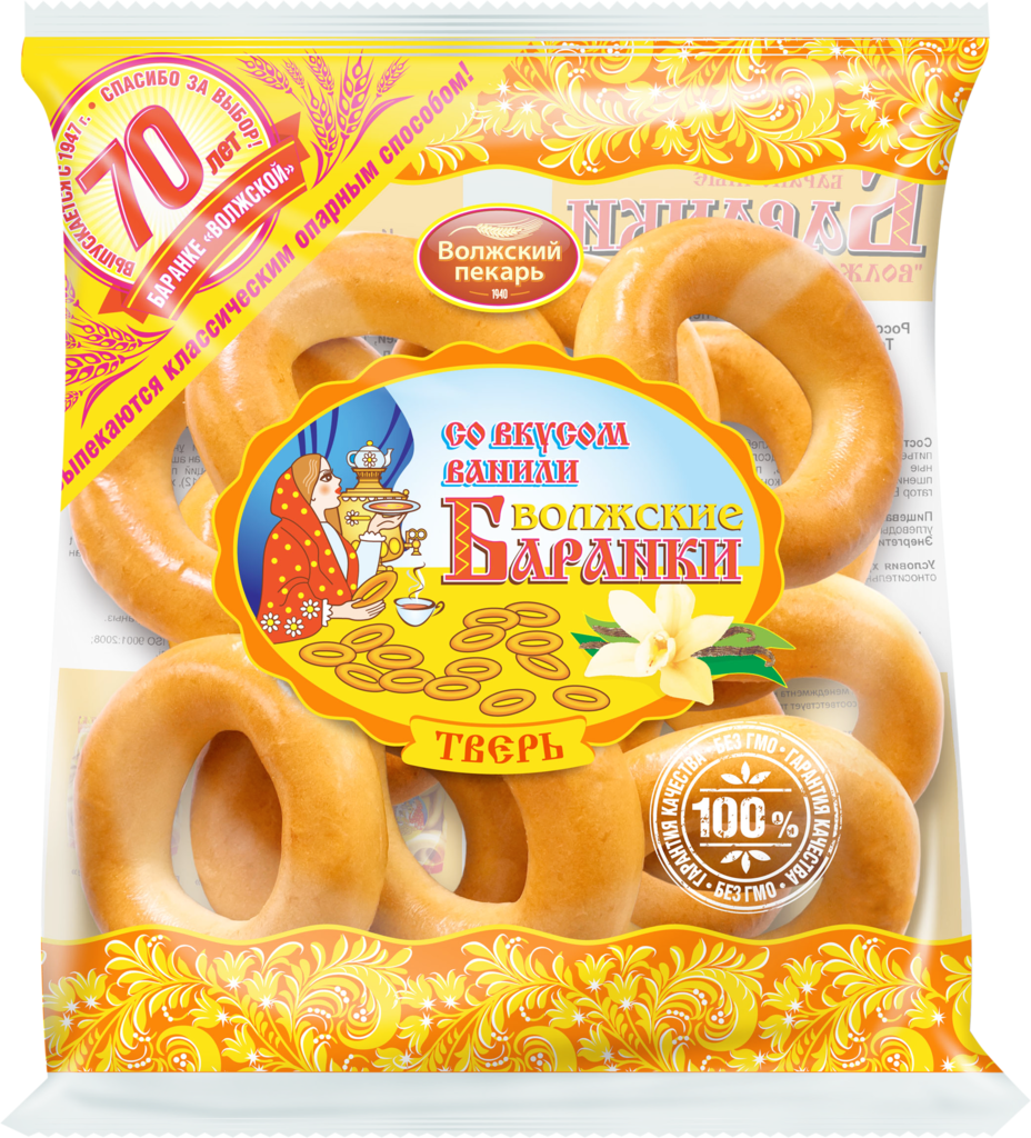 Изображение товара Баранки ВОЛЖСКИЙ ПЕКАРЬ со вкусом ванили, 350г